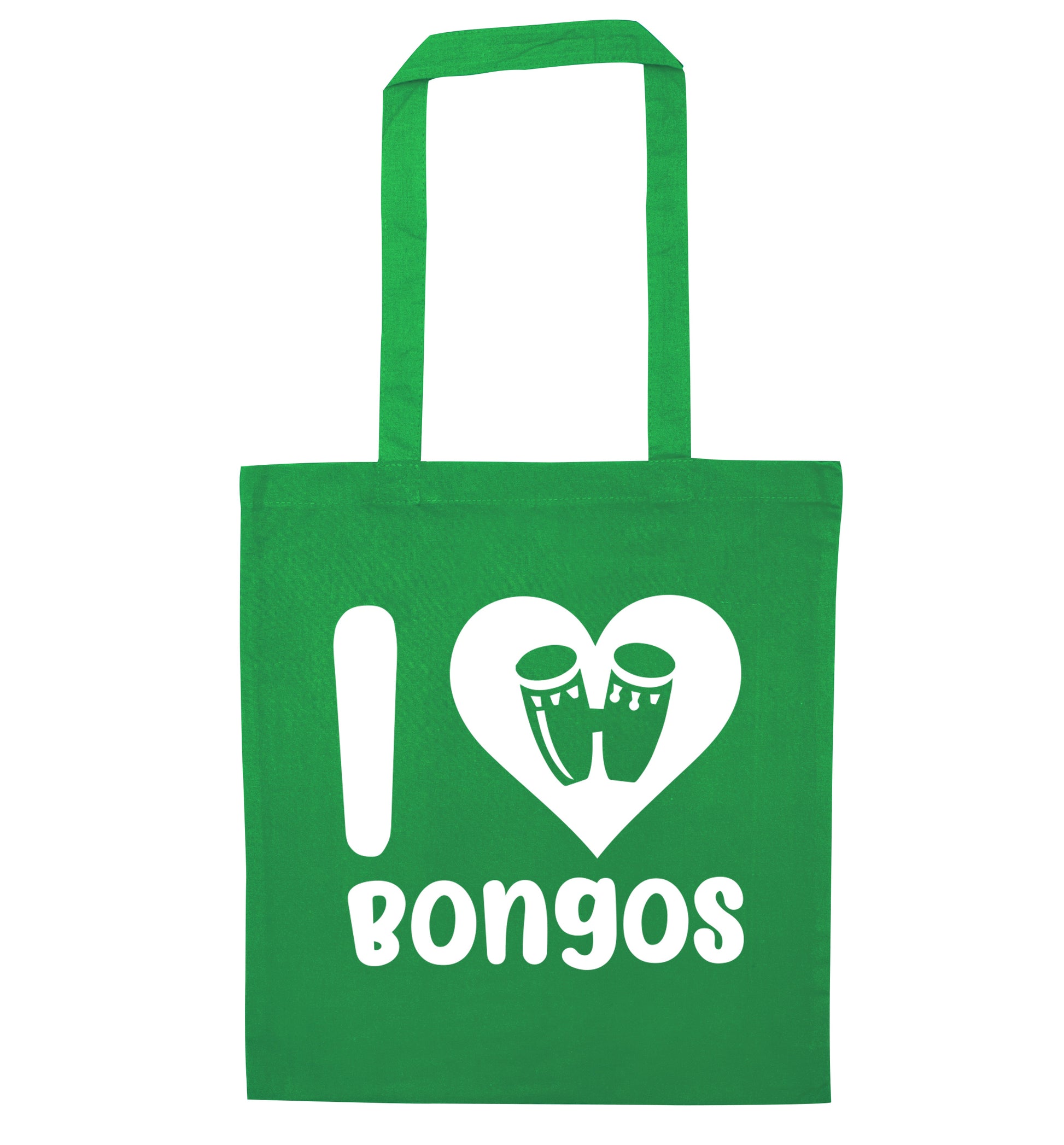 I love bongos green tote bag