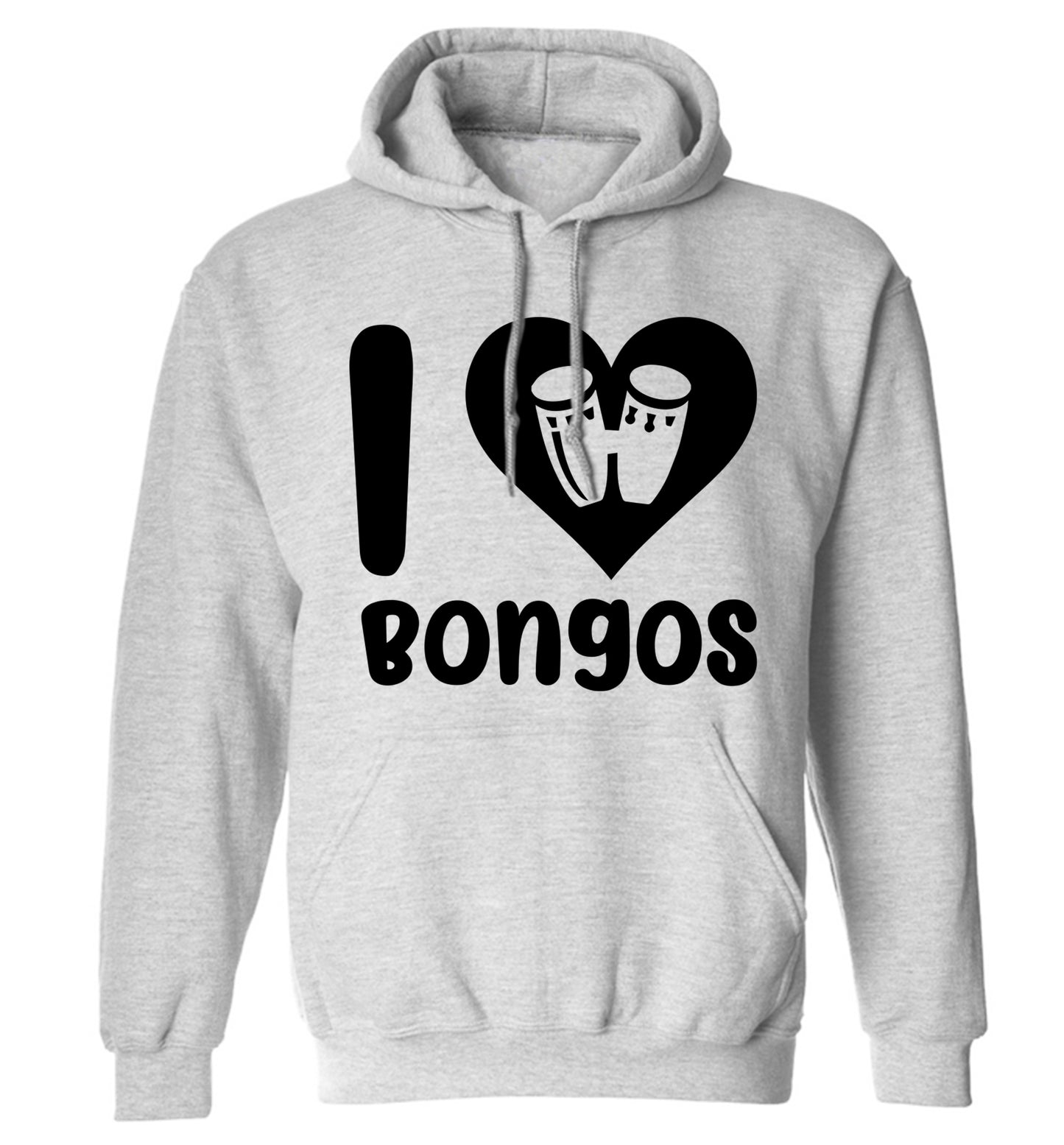 I love bongos adults unisex grey hoodie 2XL