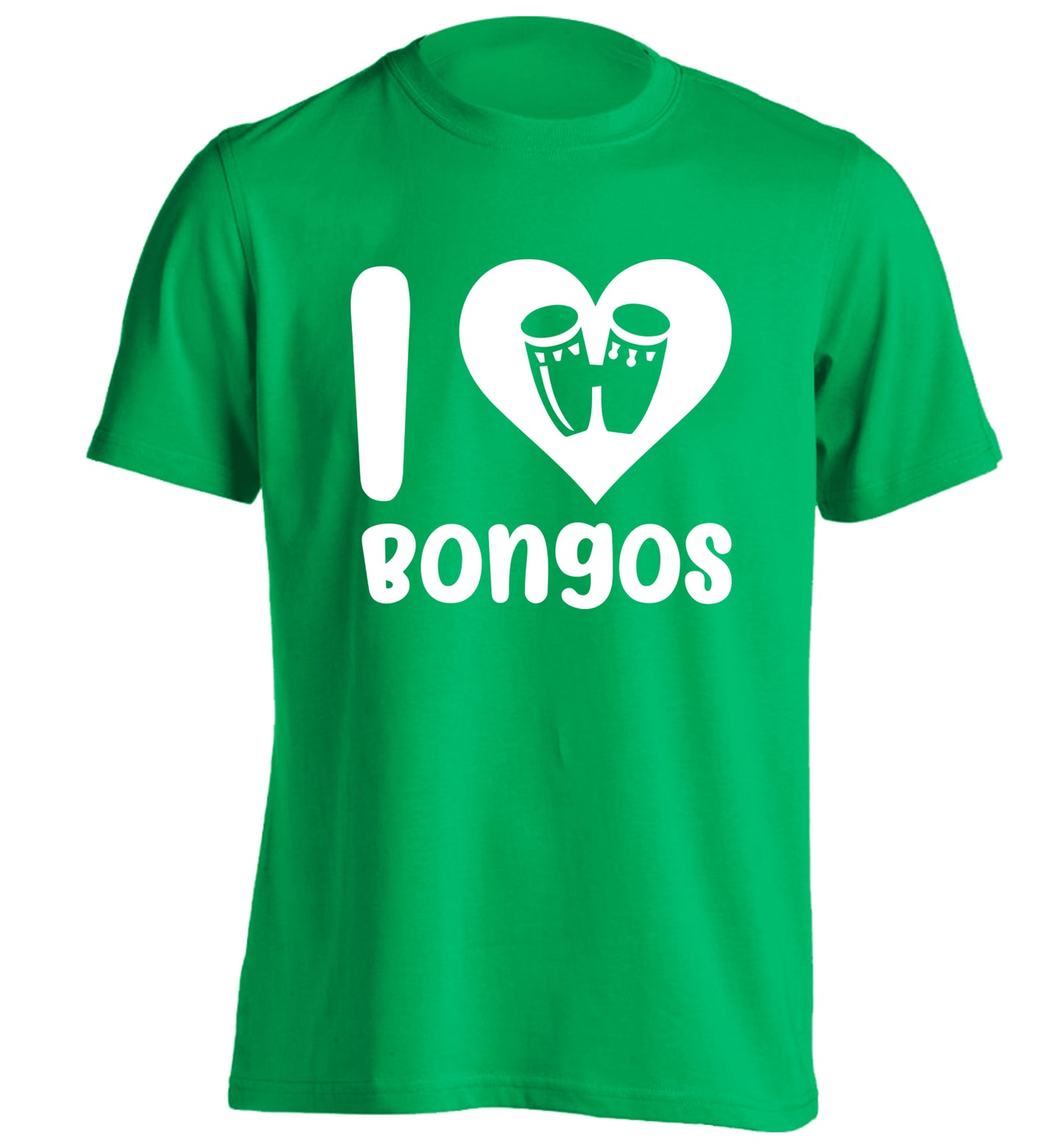 I love bongos adults unisex green Tshirt 2XL