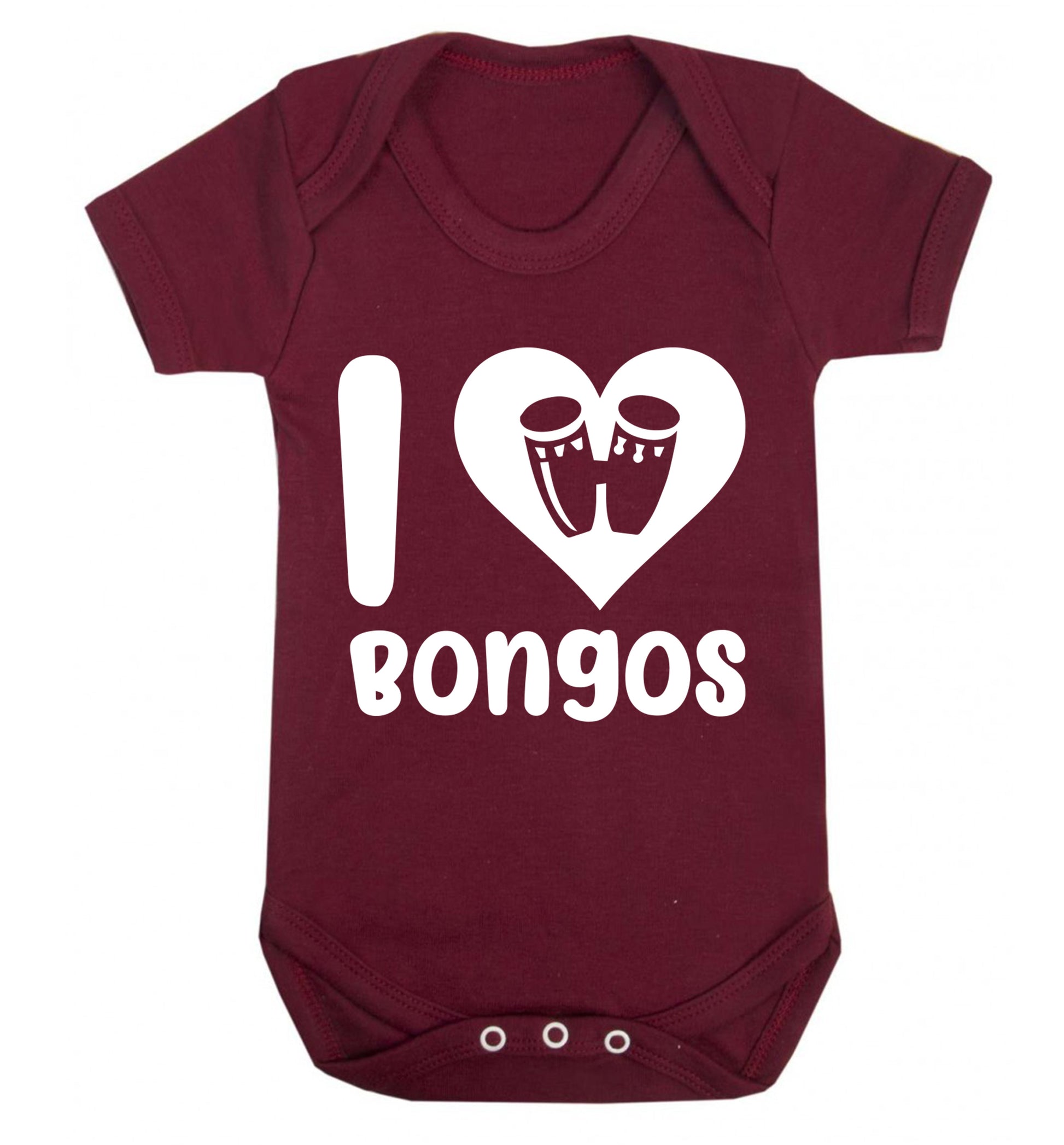 I love bongos Baby Vest maroon 18-24 months