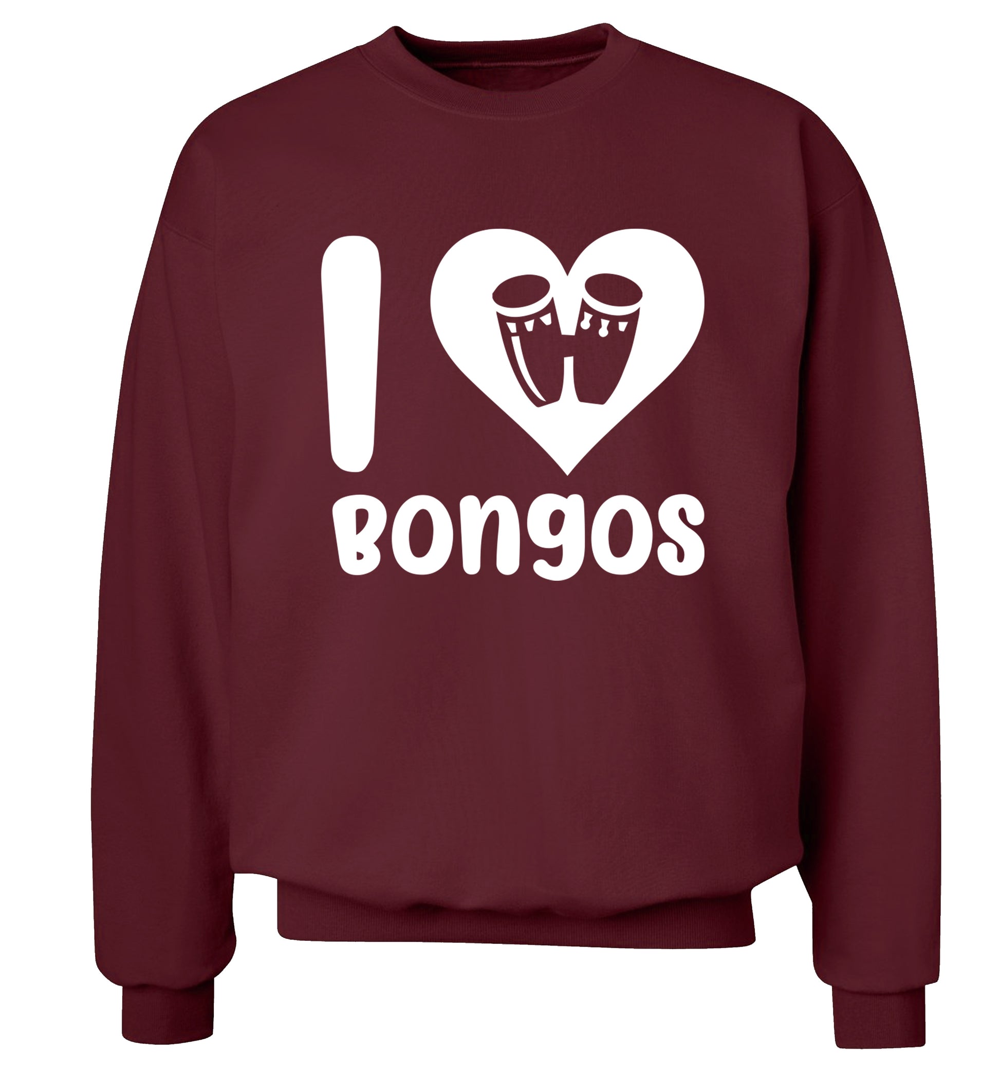 I love bongos Adult's unisex maroon Sweater 2XL