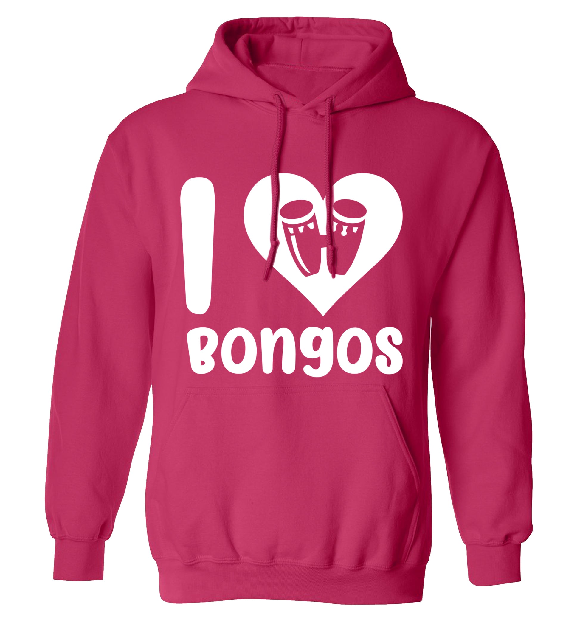 I love bongos adults unisex pink hoodie 2XL