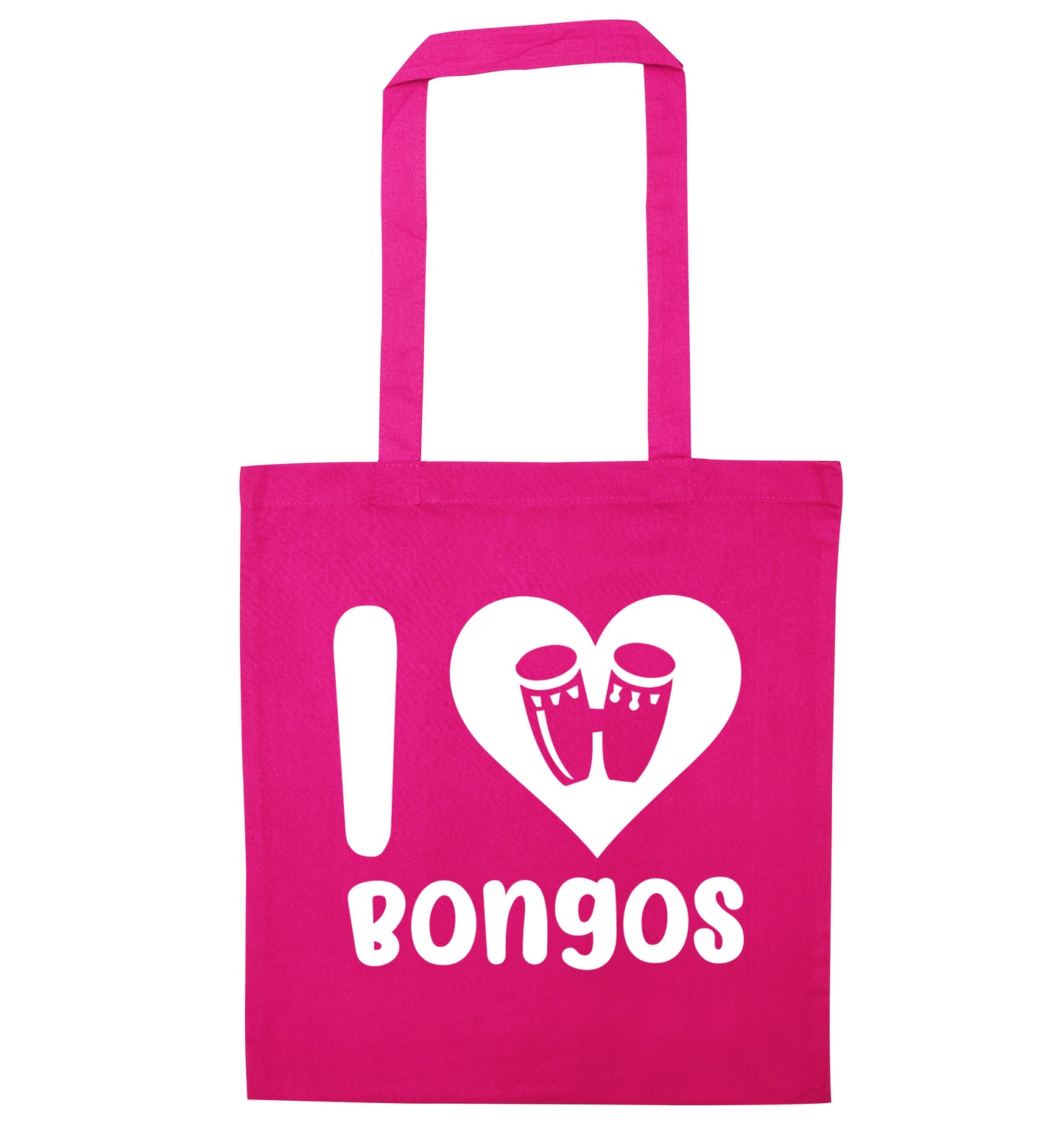 I love bongos pink tote bag