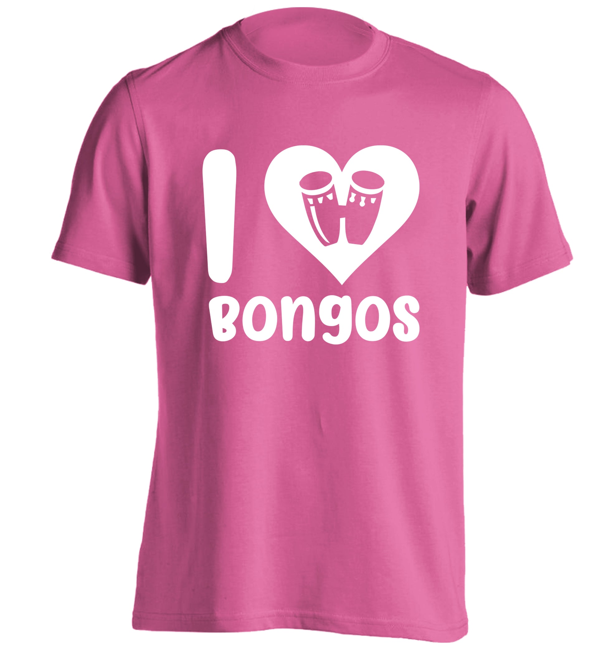 I love bongos adults unisex pink Tshirt 2XL