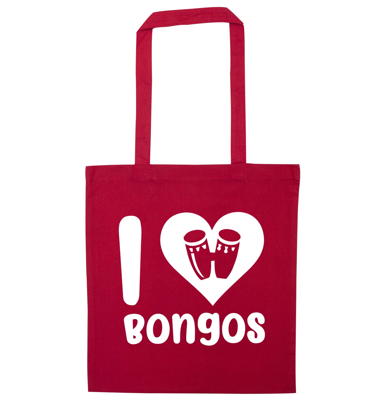 I love bongos red tote bag
