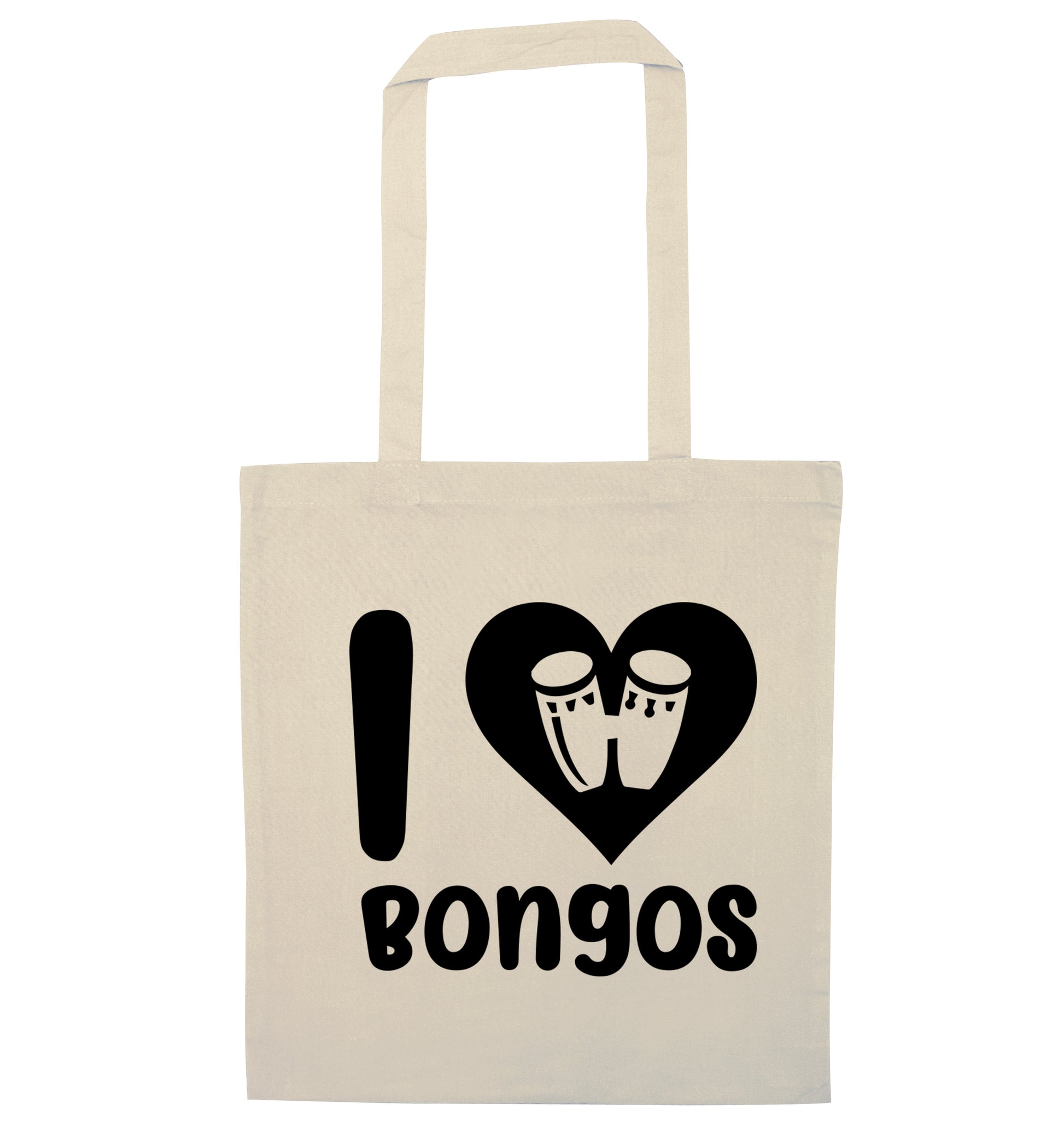 I love bongos natural tote bag