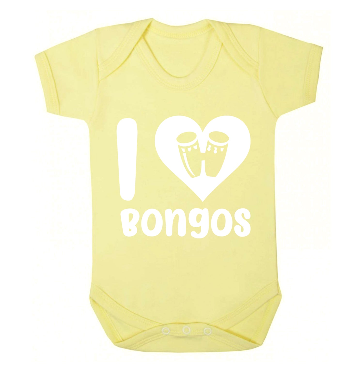 I love bongos Baby Vest pale yellow 18-24 months