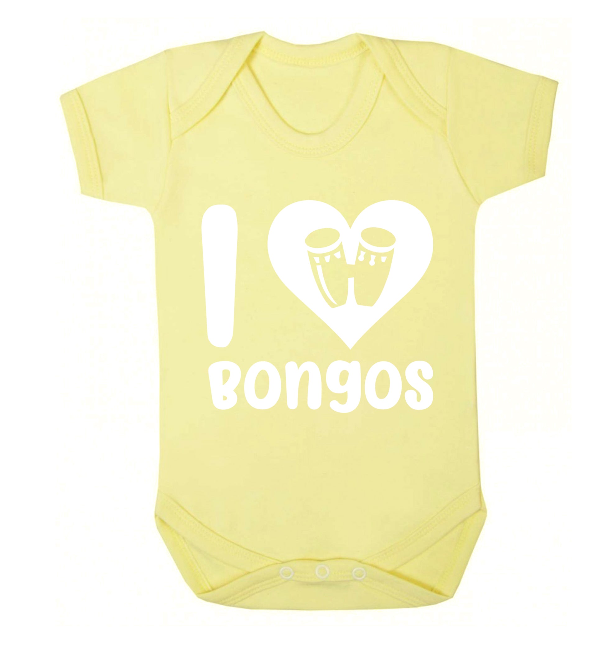 I love bongos Baby Vest pale yellow 18-24 months