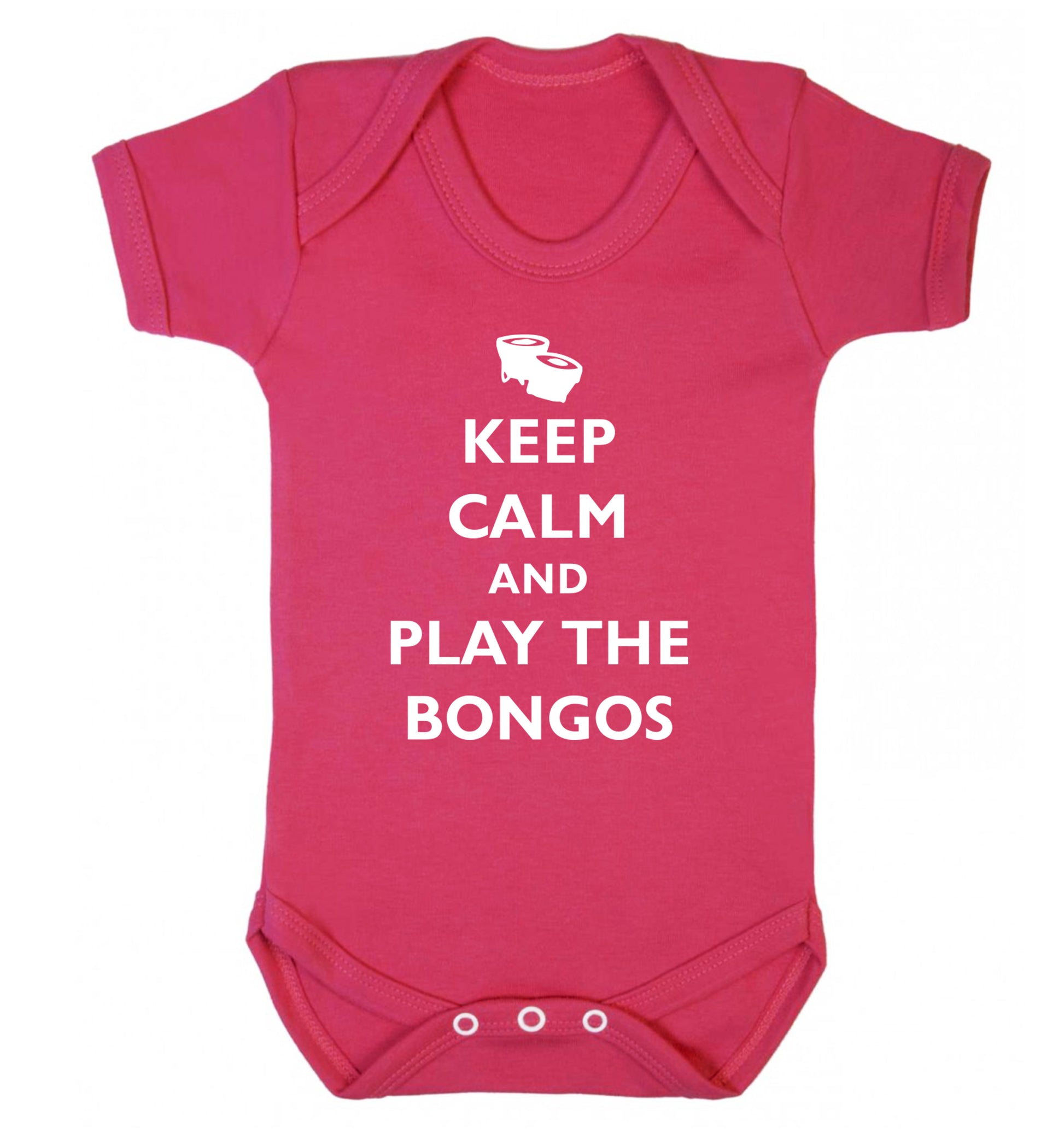 Keep calm and play the bongos Baby Vest dark pink 18-24 months