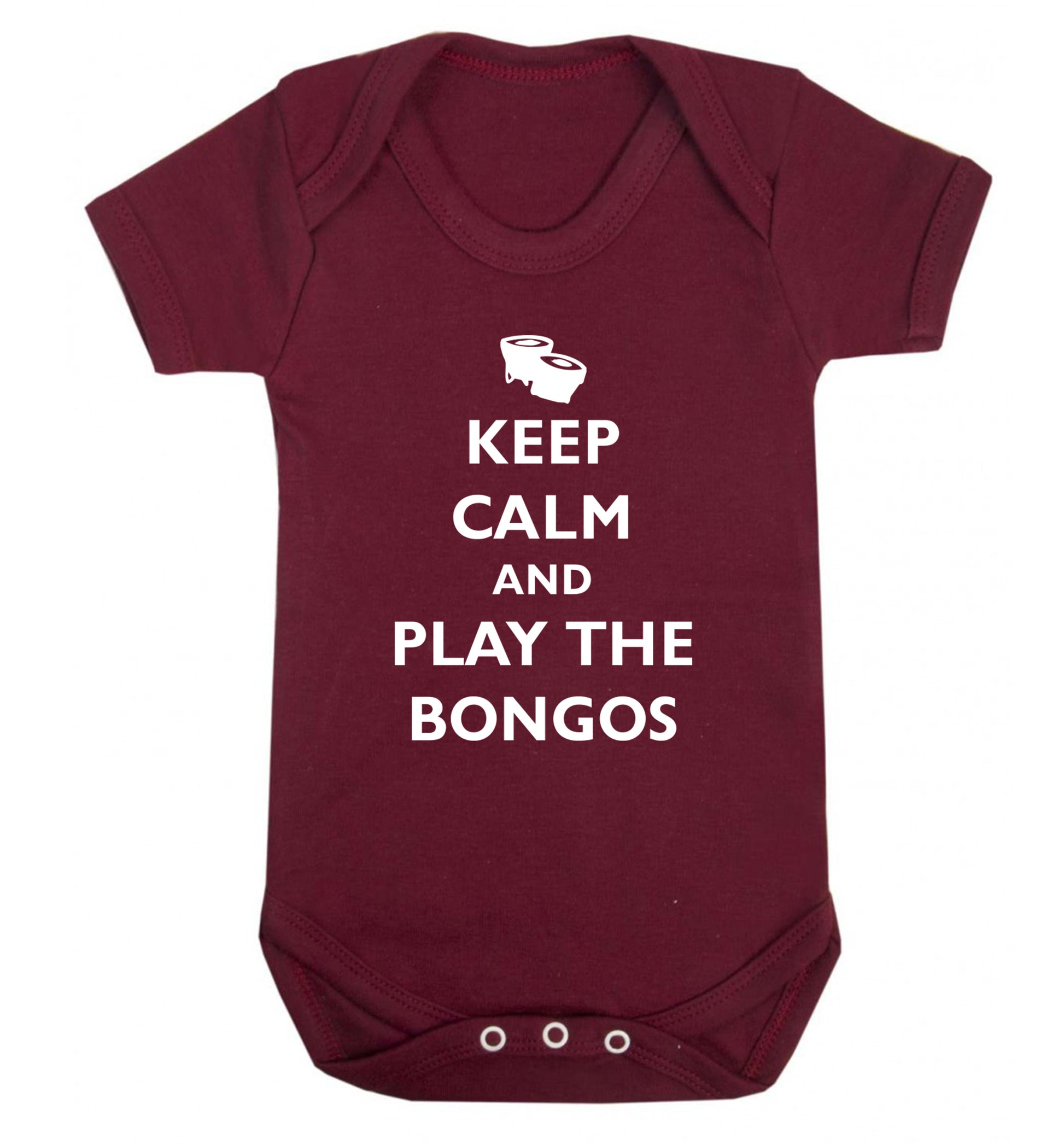 Keep calm and play the bongos Baby Vest maroon 18-24 months