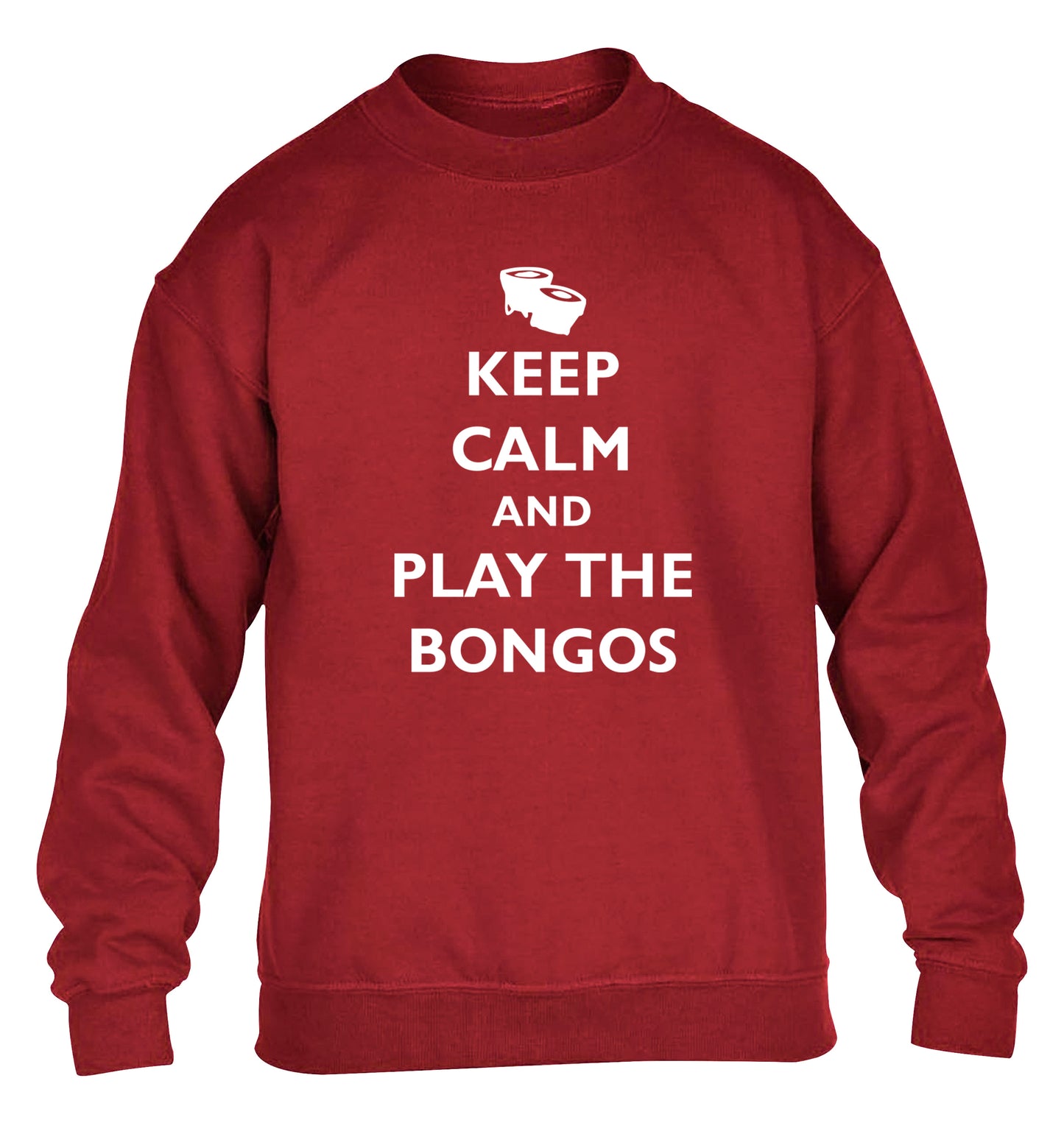 Keep calm and play the bongos children's grey sweater 12-14 Years