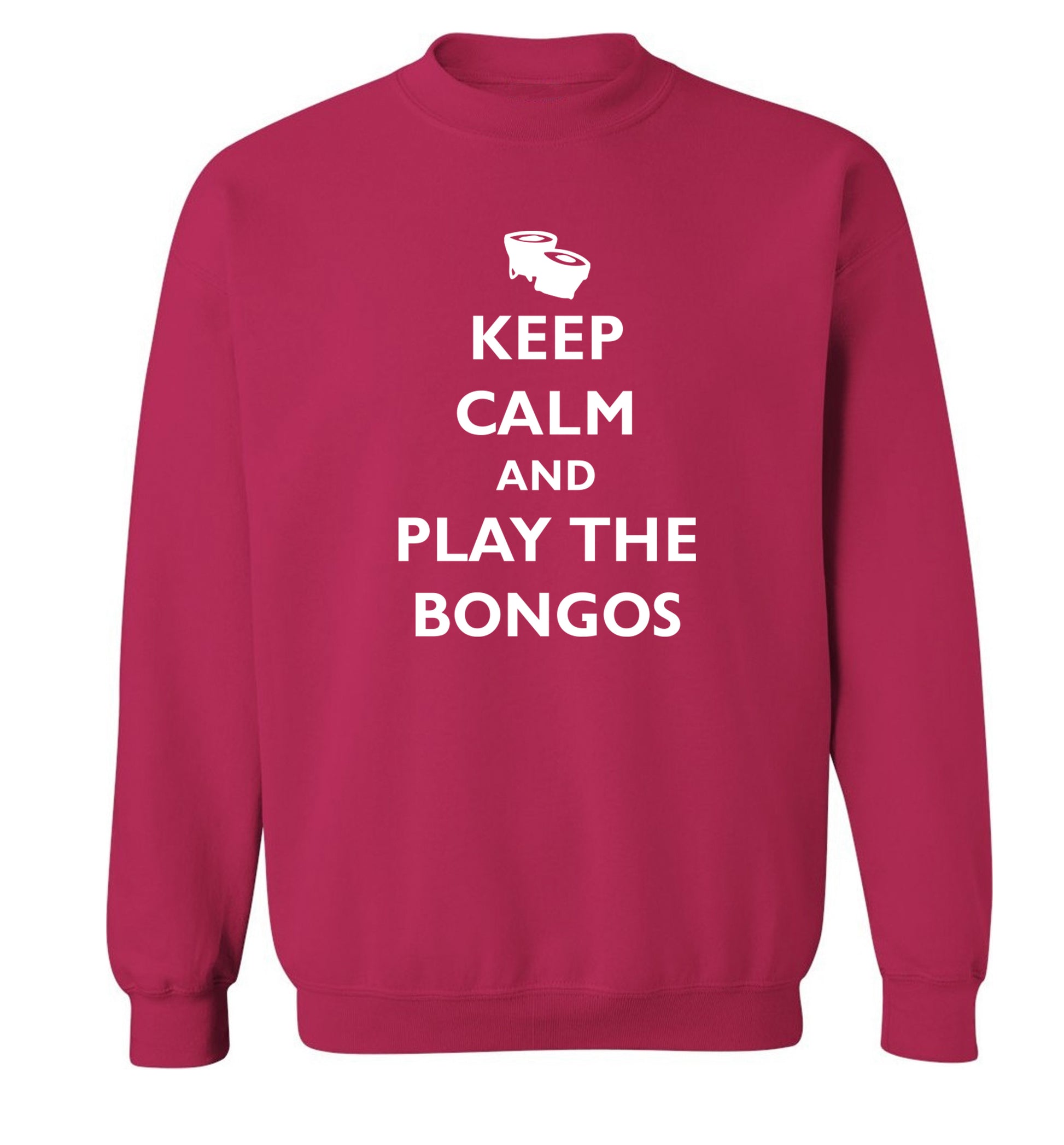 Keep calm and play the bongos Adult's unisex pink Sweater 2XL