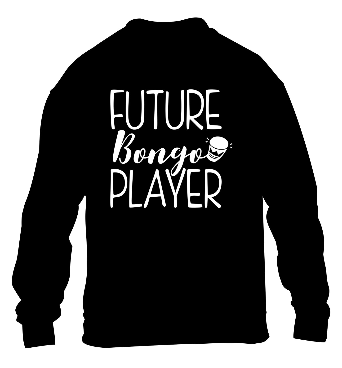 Future bongo player children's black sweater 12-14 Years