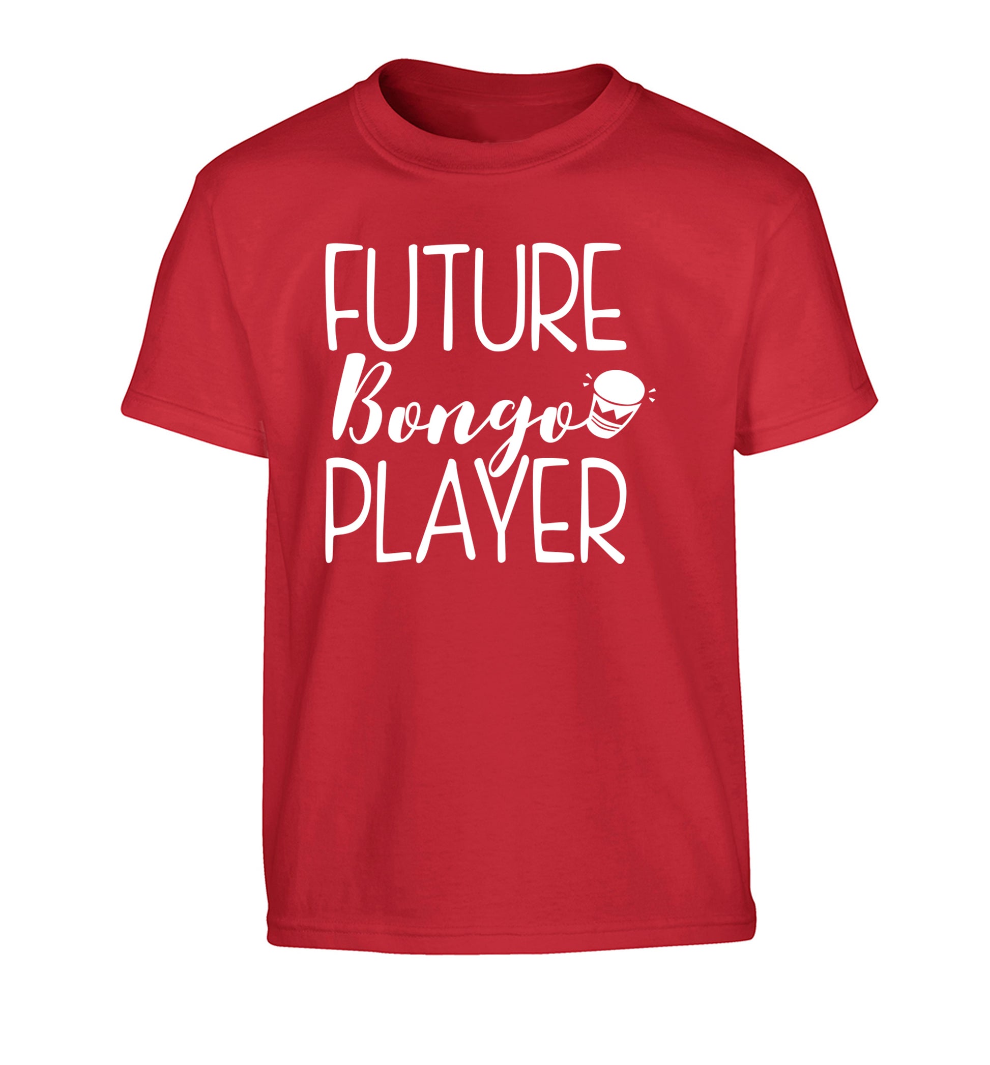 Future bongo player Children's red Tshirt 12-14 Years