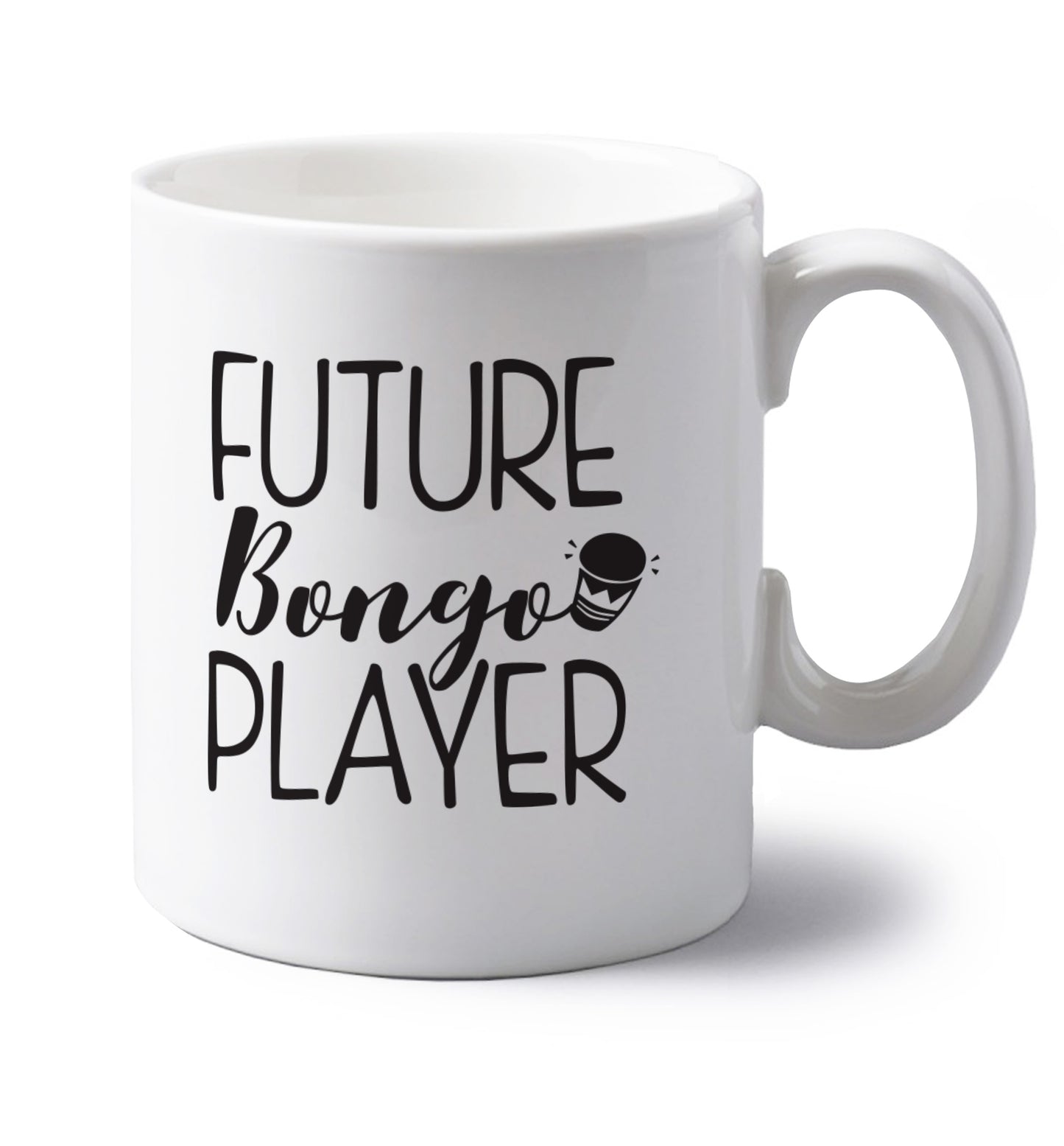 Future bongo player left handed white ceramic mug 
