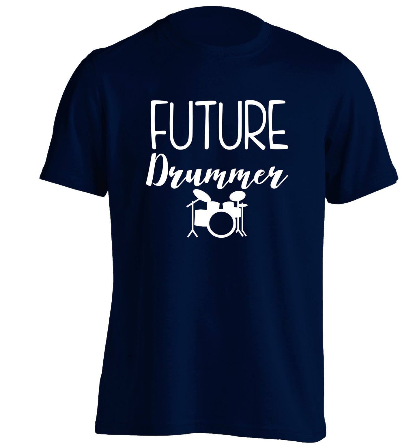 Future drummer adults unisex navy Tshirt 2XL
