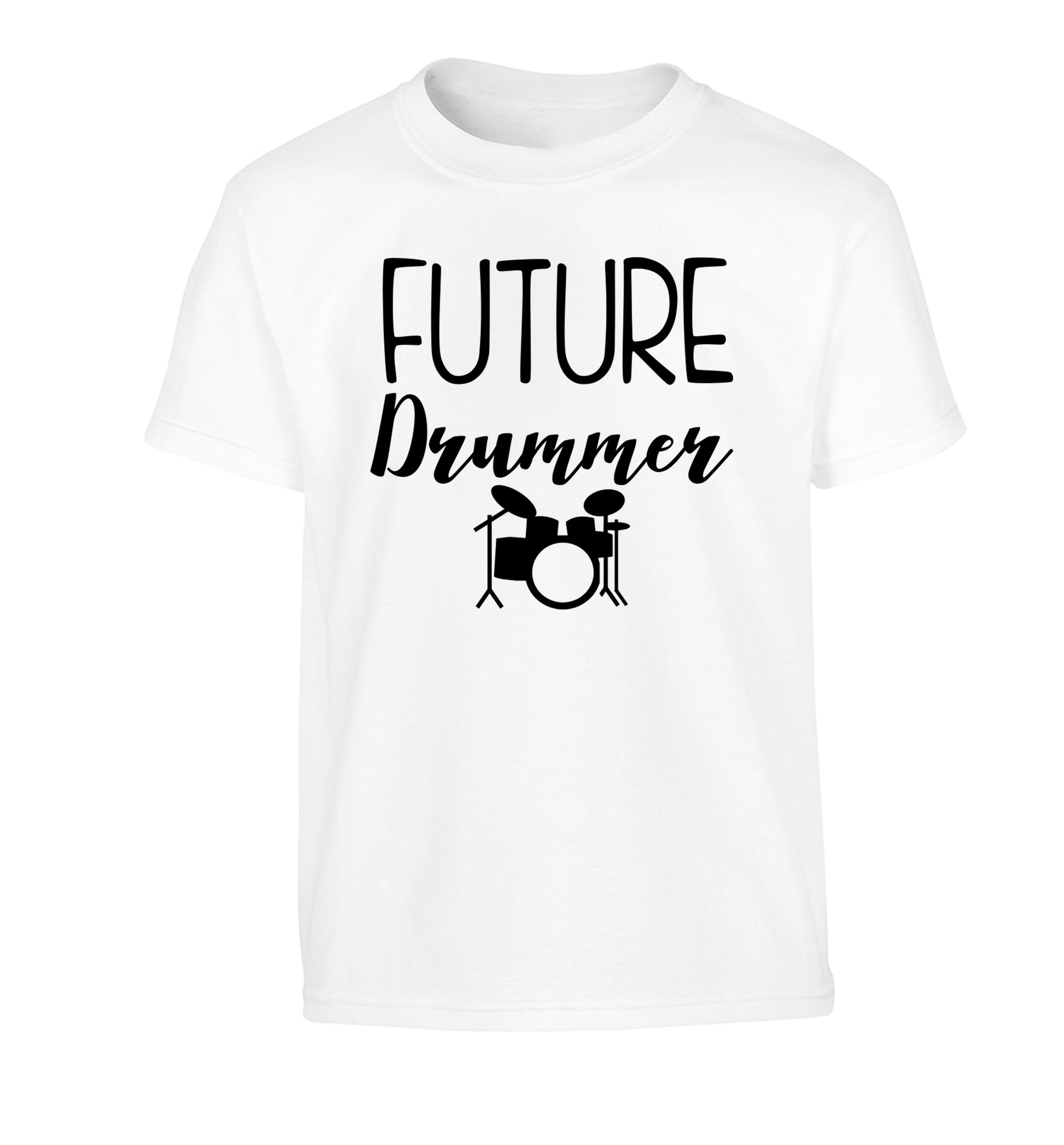 Future drummer Children's white Tshirt 12-14 Years