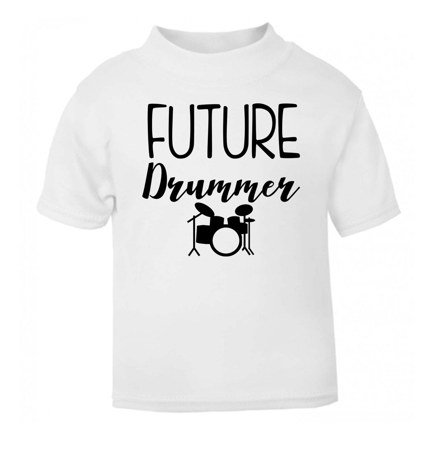 Future drummer white Baby Toddler Tshirt 2 Years
