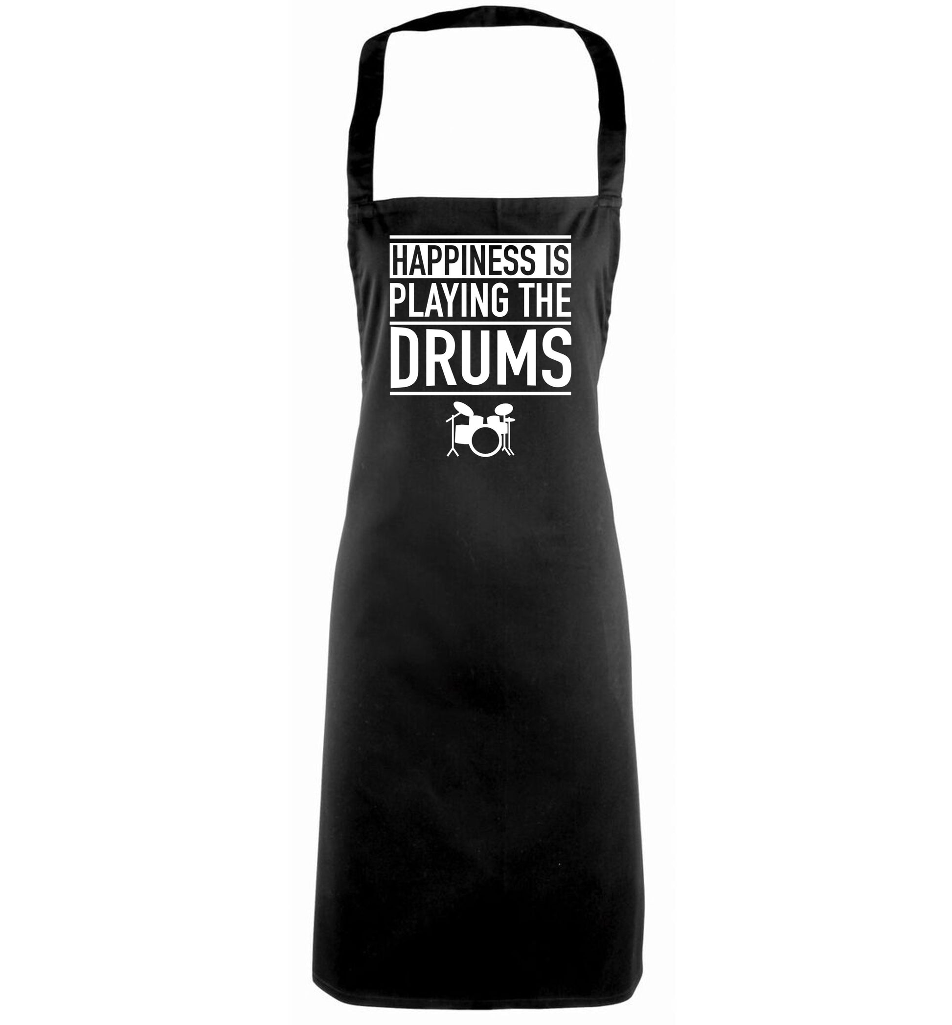 Happiness is playing the drums black apron