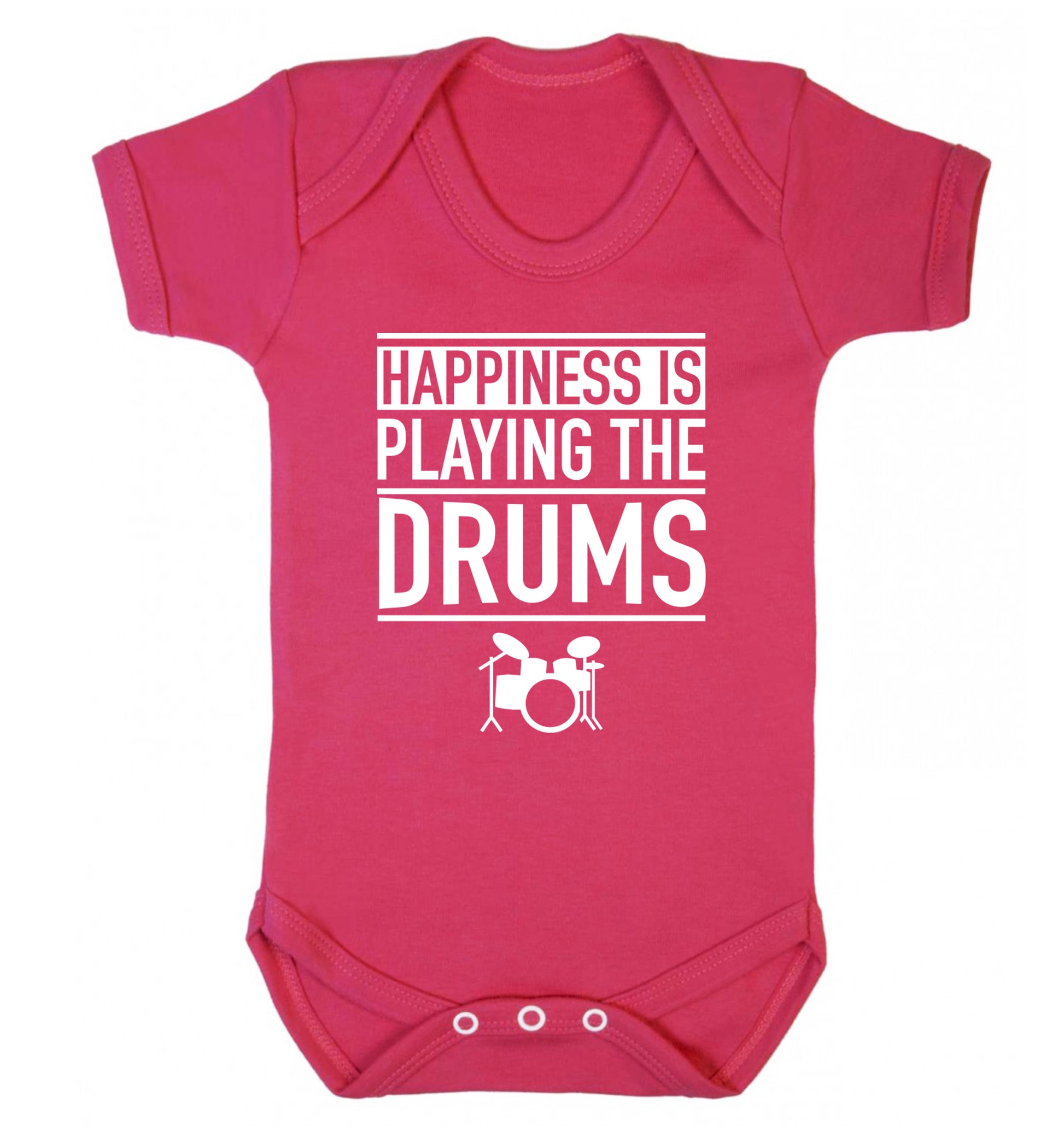 Happiness is playing the drums Baby Vest dark pink 18-24 months