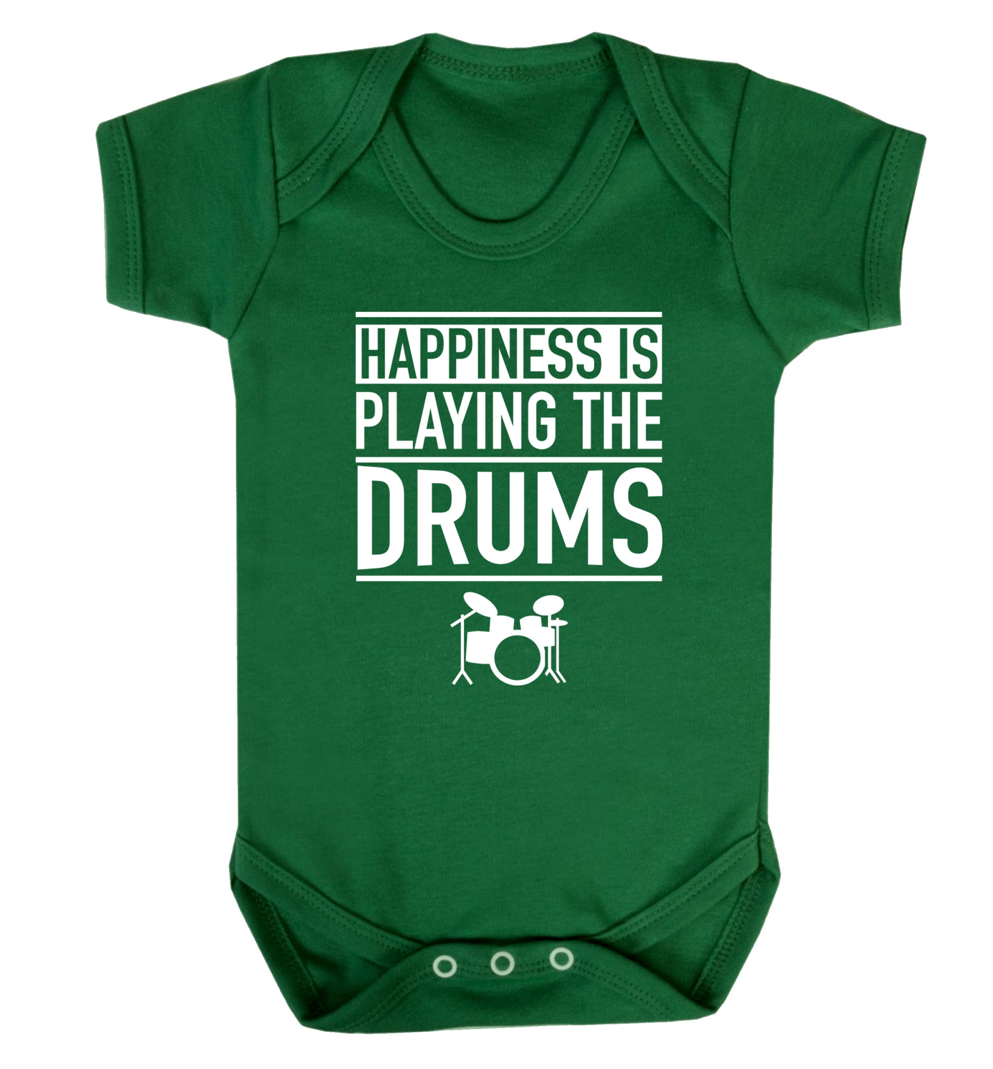 Happiness is playing the drums Baby Vest green 18-24 months