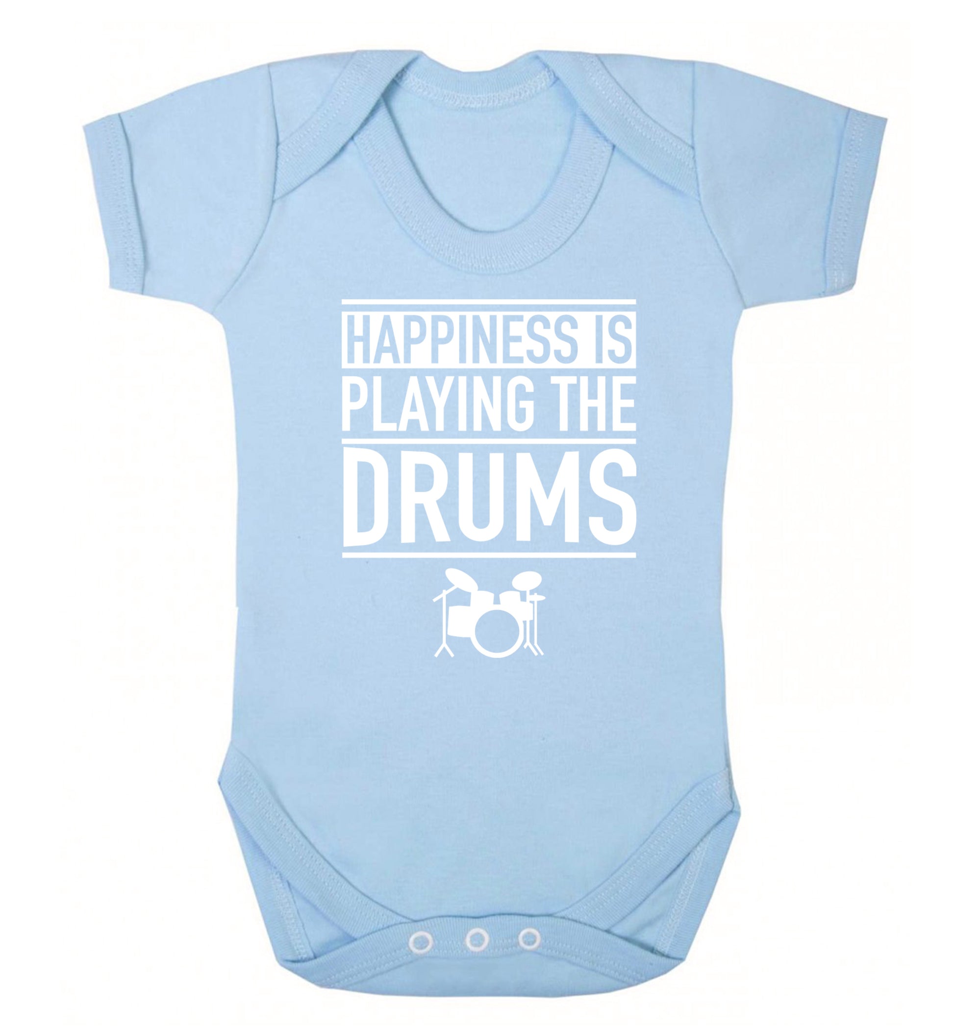 Happiness is playing the drums Baby Vest pale blue 18-24 months
