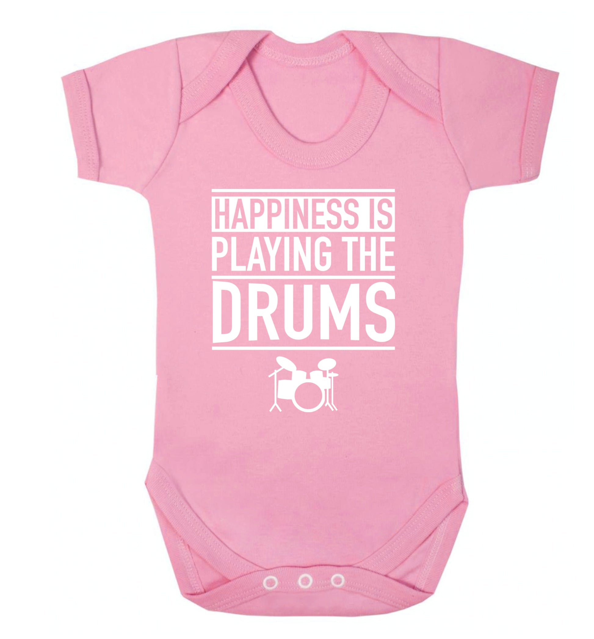 Happiness is playing the drums Baby Vest pale pink 18-24 months