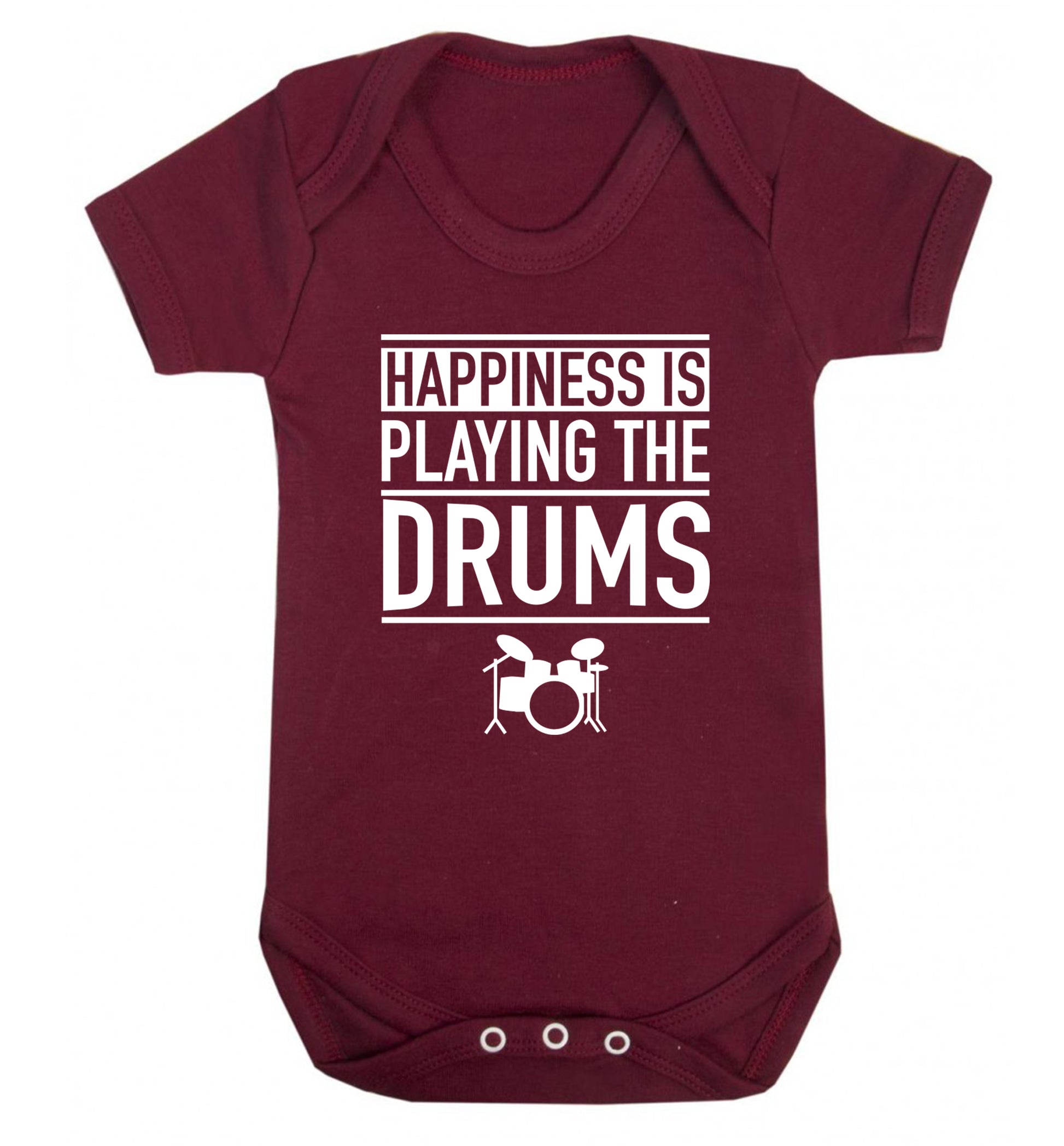 Happiness is playing the drums Baby Vest maroon 18-24 months