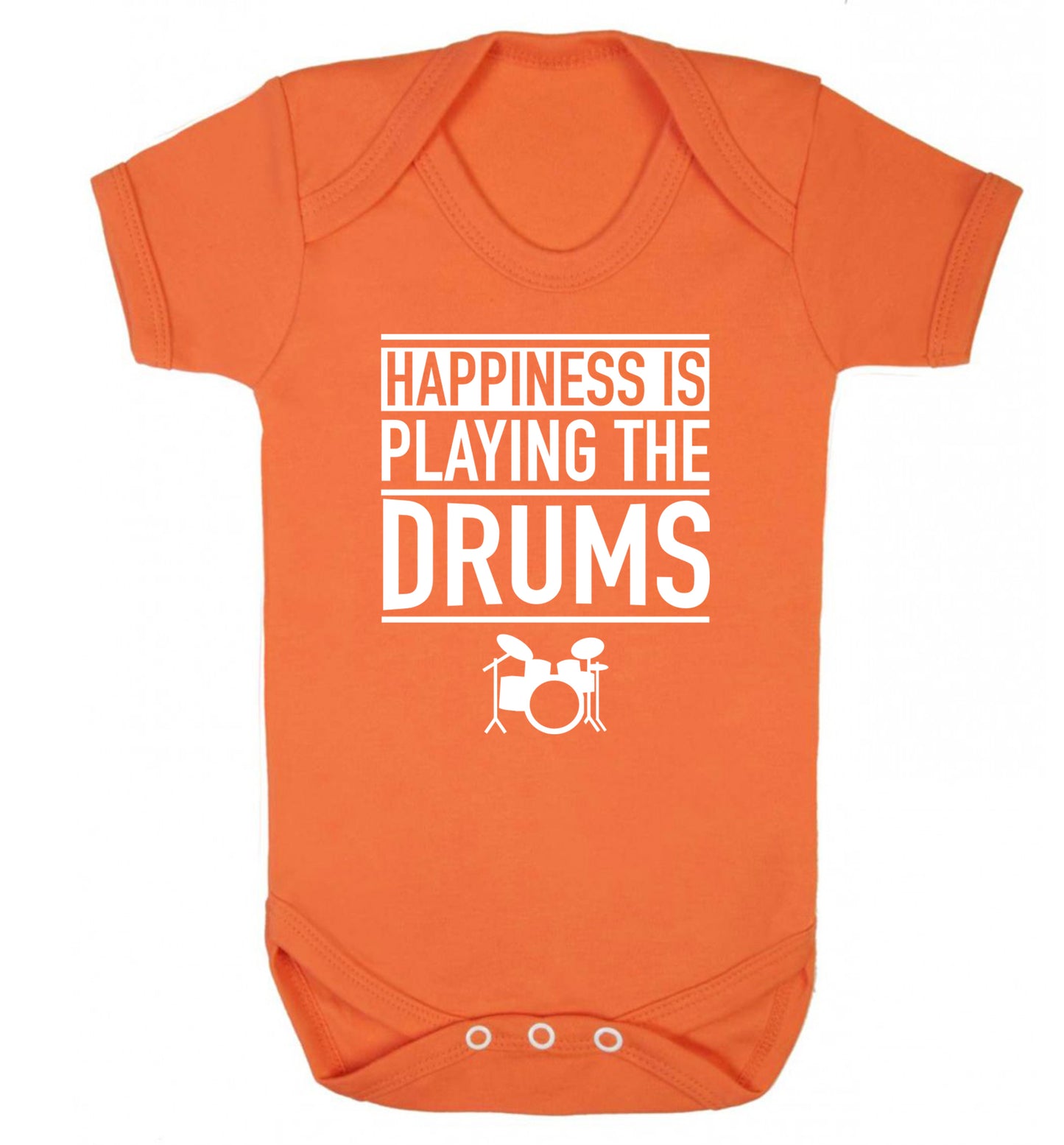 Happiness is playing the drums Baby Vest orange 18-24 months