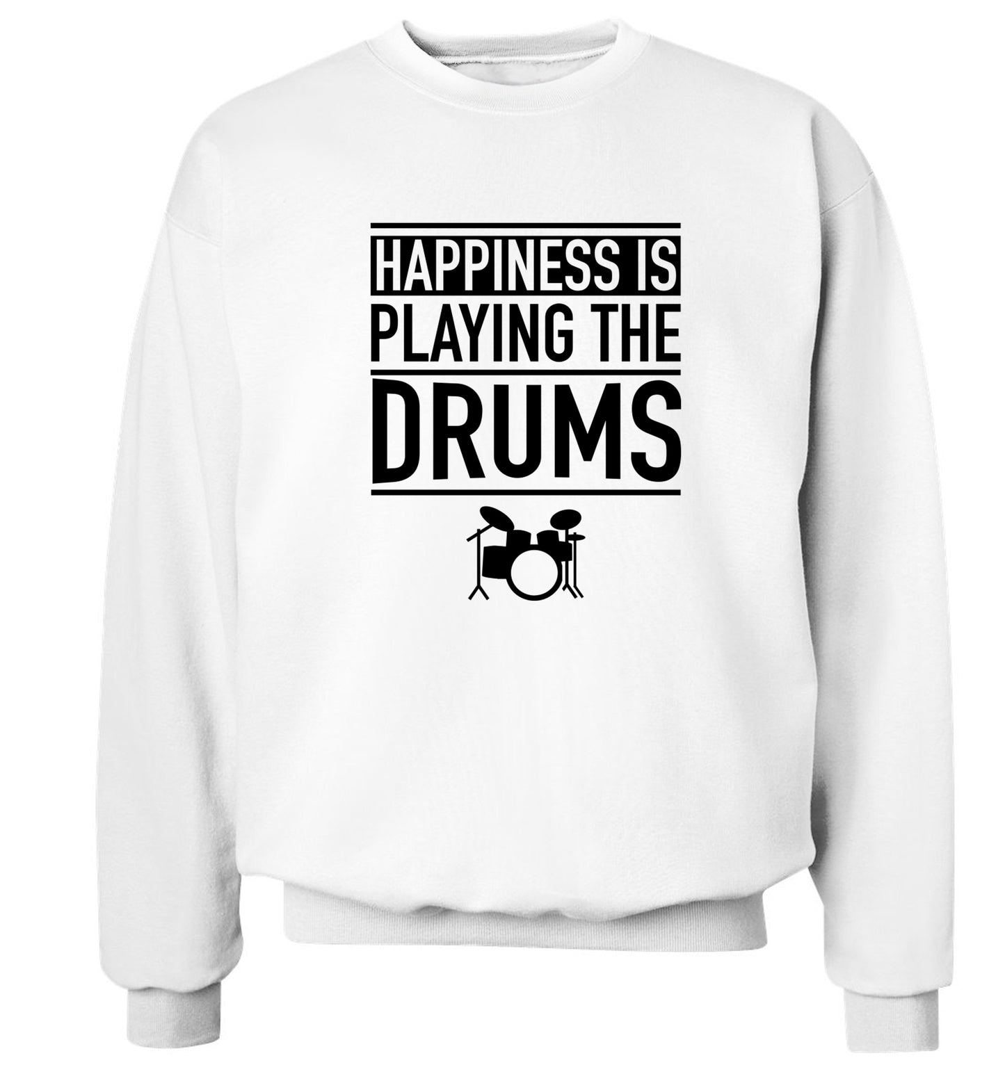 Happiness is playing the drums Adult's unisex white Sweater 2XL