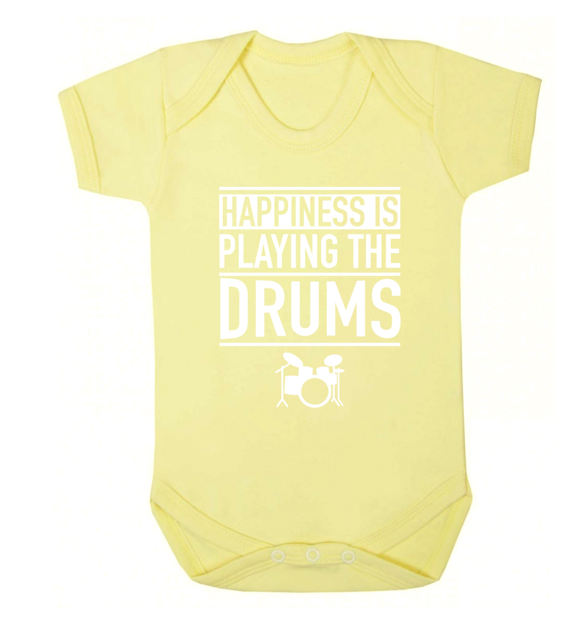 Happiness is playing the drums Baby Vest pale yellow 18-24 months