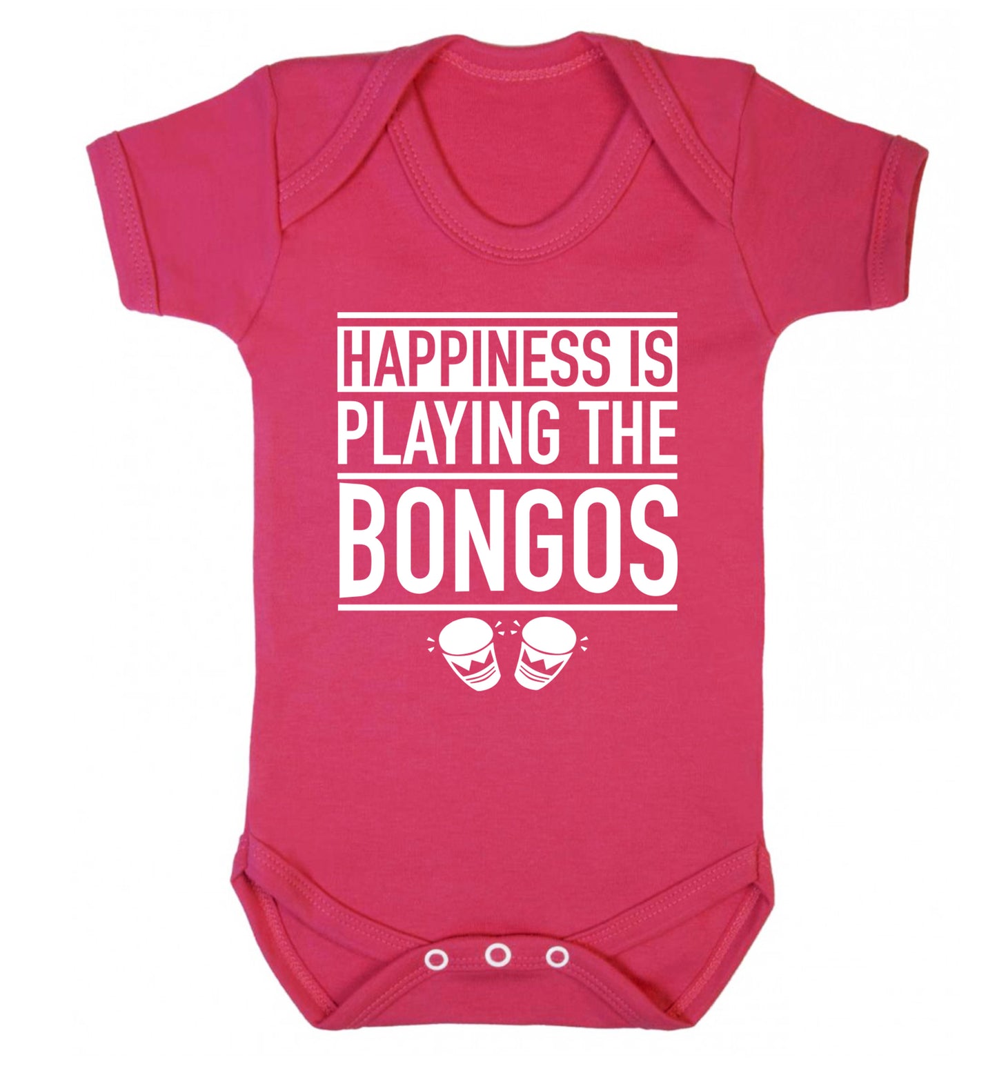 Happiness is playing the bongos Baby Vest dark pink 18-24 months