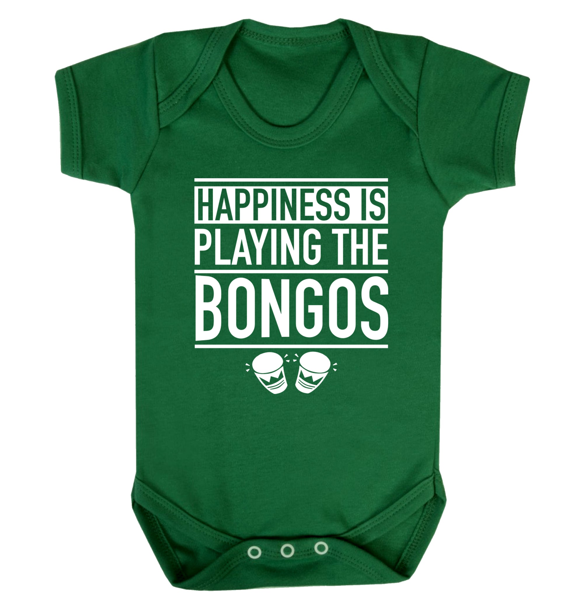 Happiness is playing the bongos Baby Vest green 18-24 months