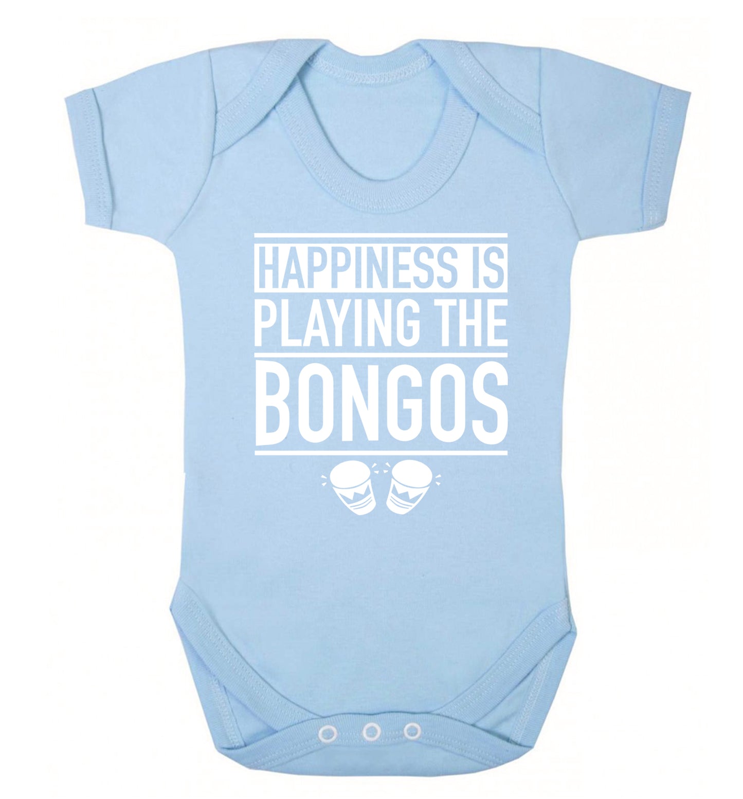 Happiness is playing the bongos Baby Vest pale blue 18-24 months