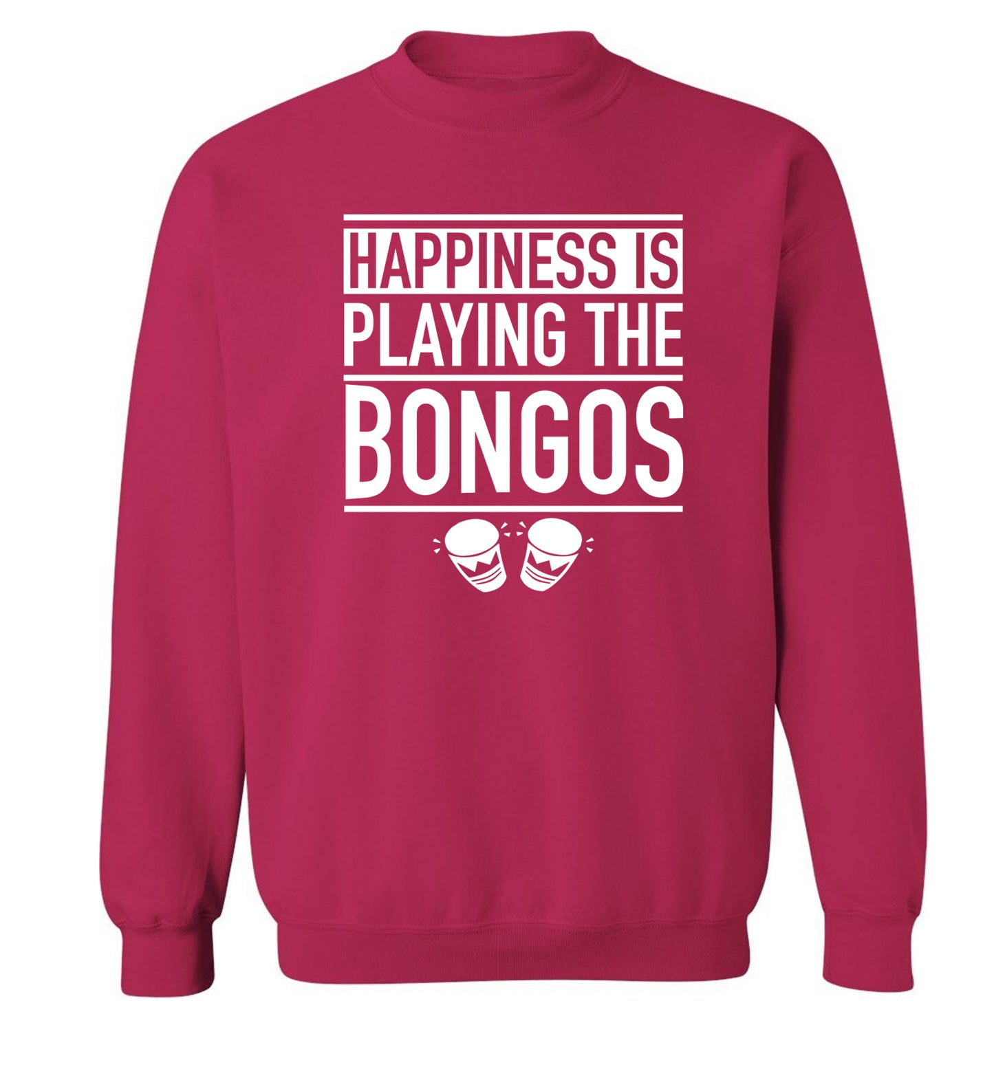 Happiness is playing the bongos Adult's unisex pink Sweater 2XL