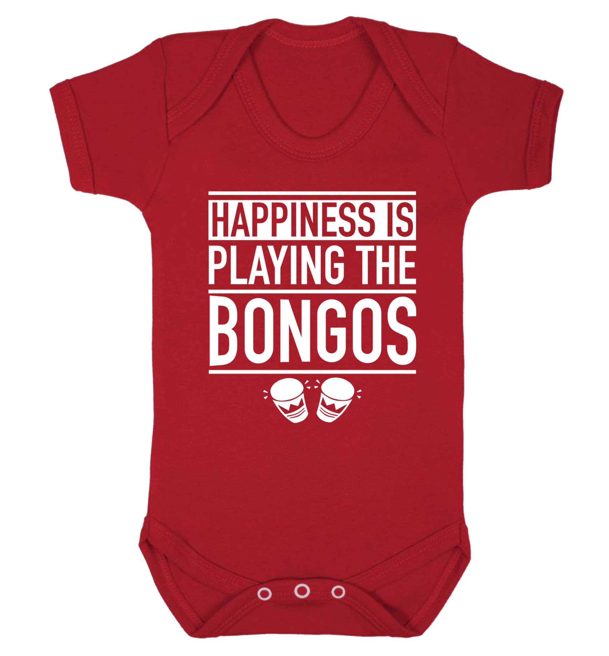 Happiness is playing the bongos Baby Vest red 18-24 months