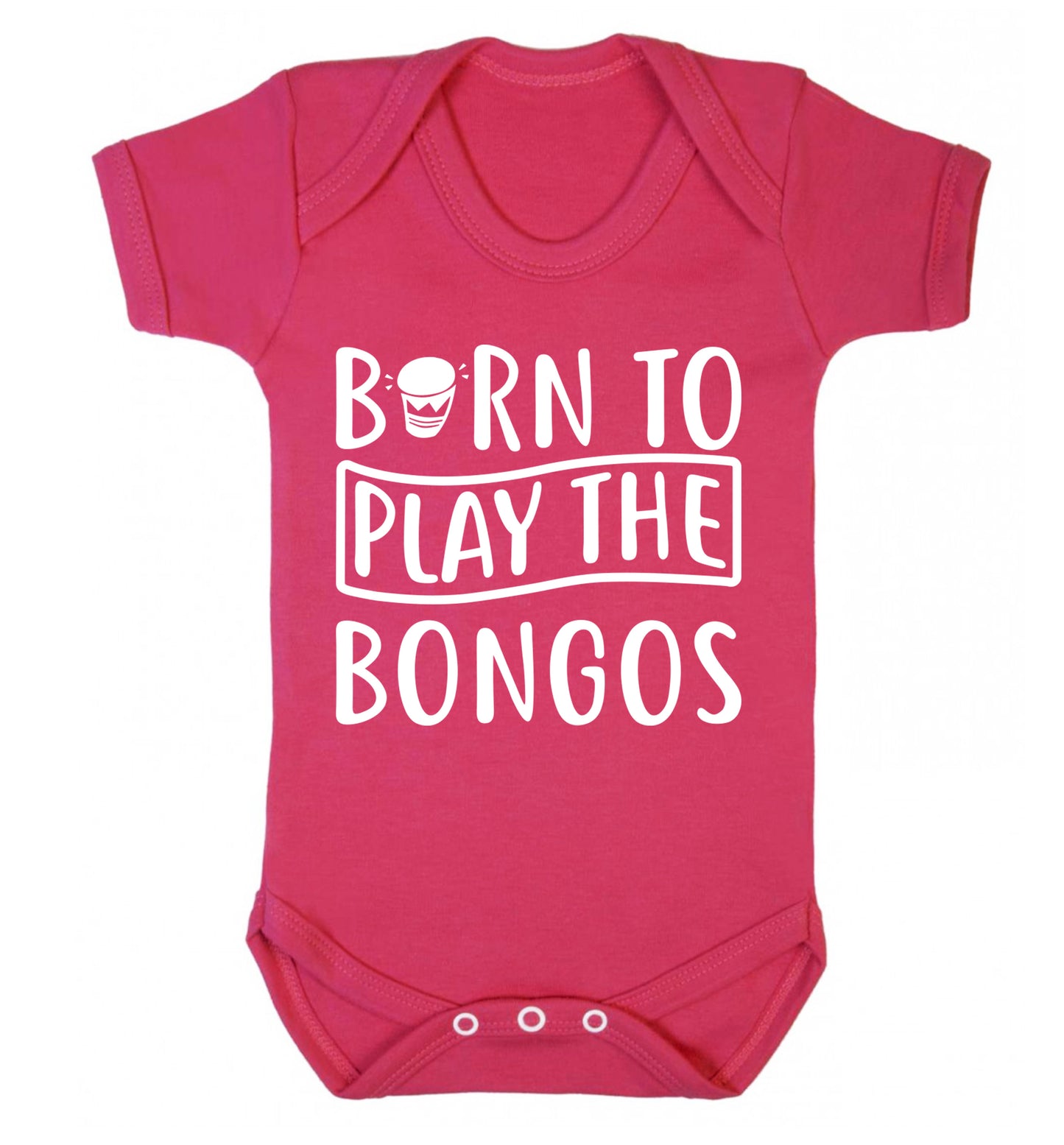 Born to play the bongos Baby Vest dark pink 18-24 months