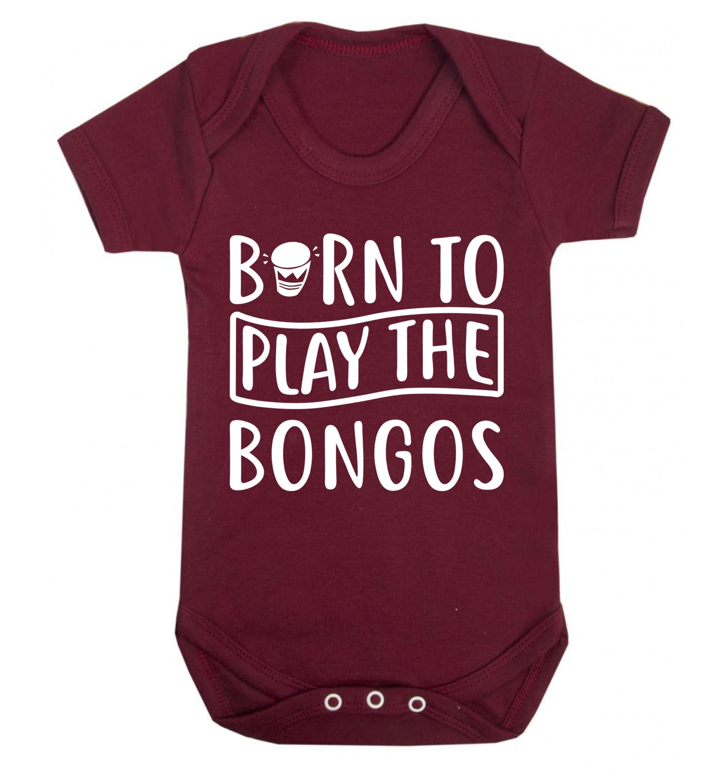 Born to play the bongos Baby Vest maroon 18-24 months