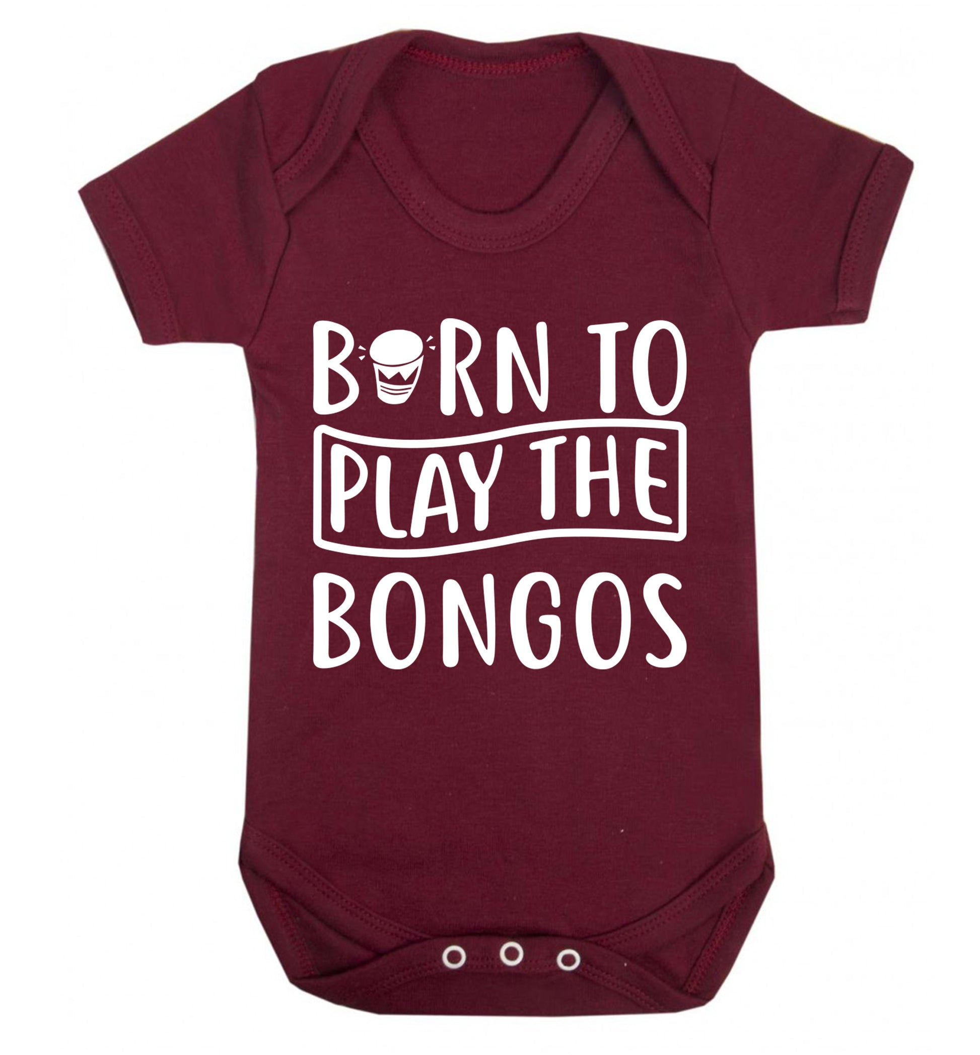 Born to play the bongos Baby Vest maroon 18-24 months