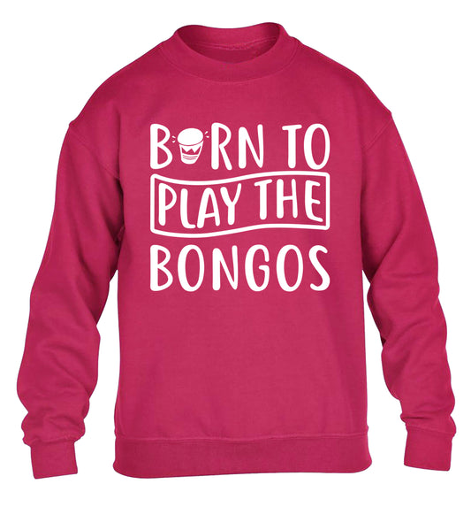 Born to play the bongos children's pink sweater 12-14 Years