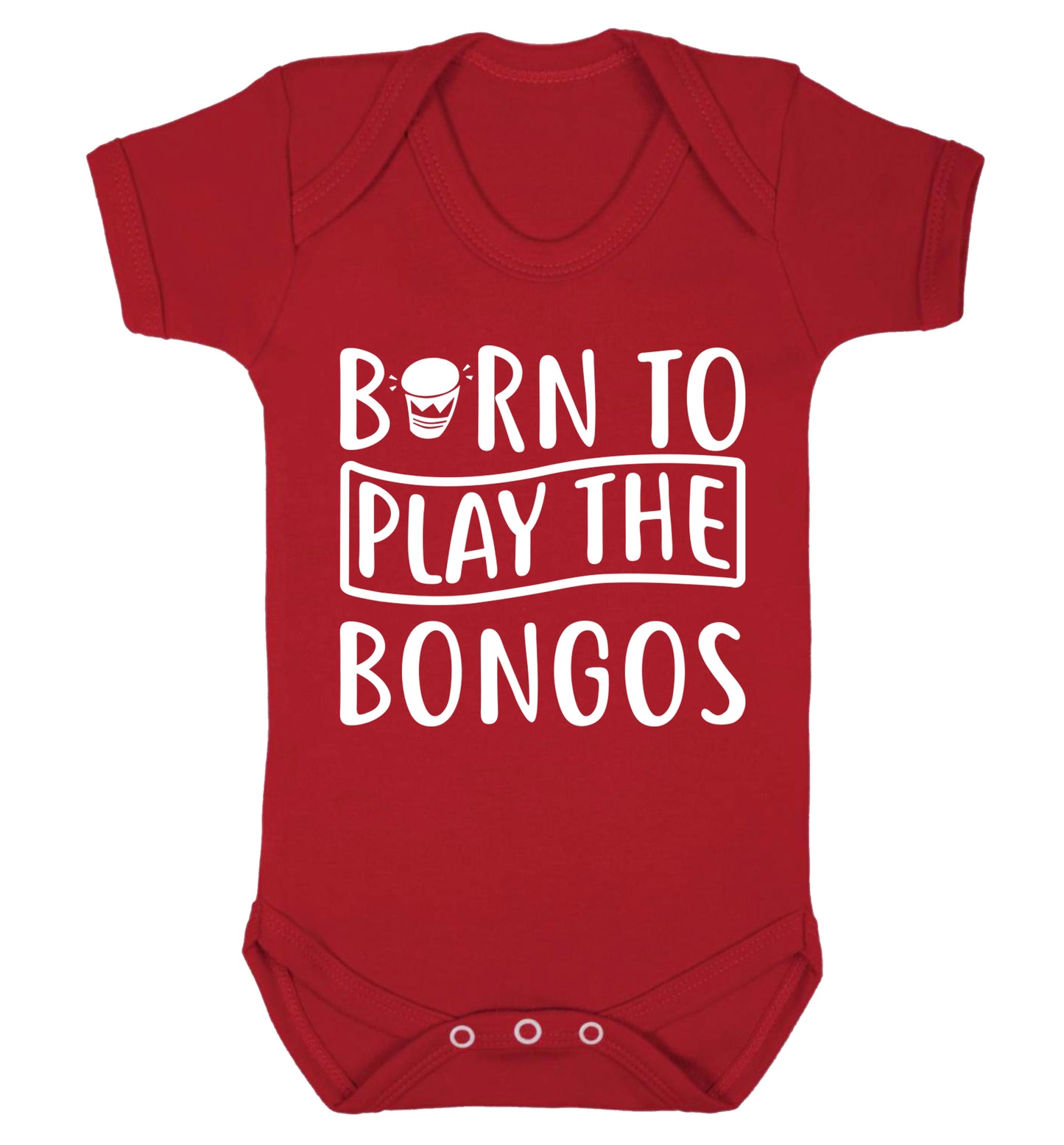Born to play the bongos Baby Vest red 18-24 months