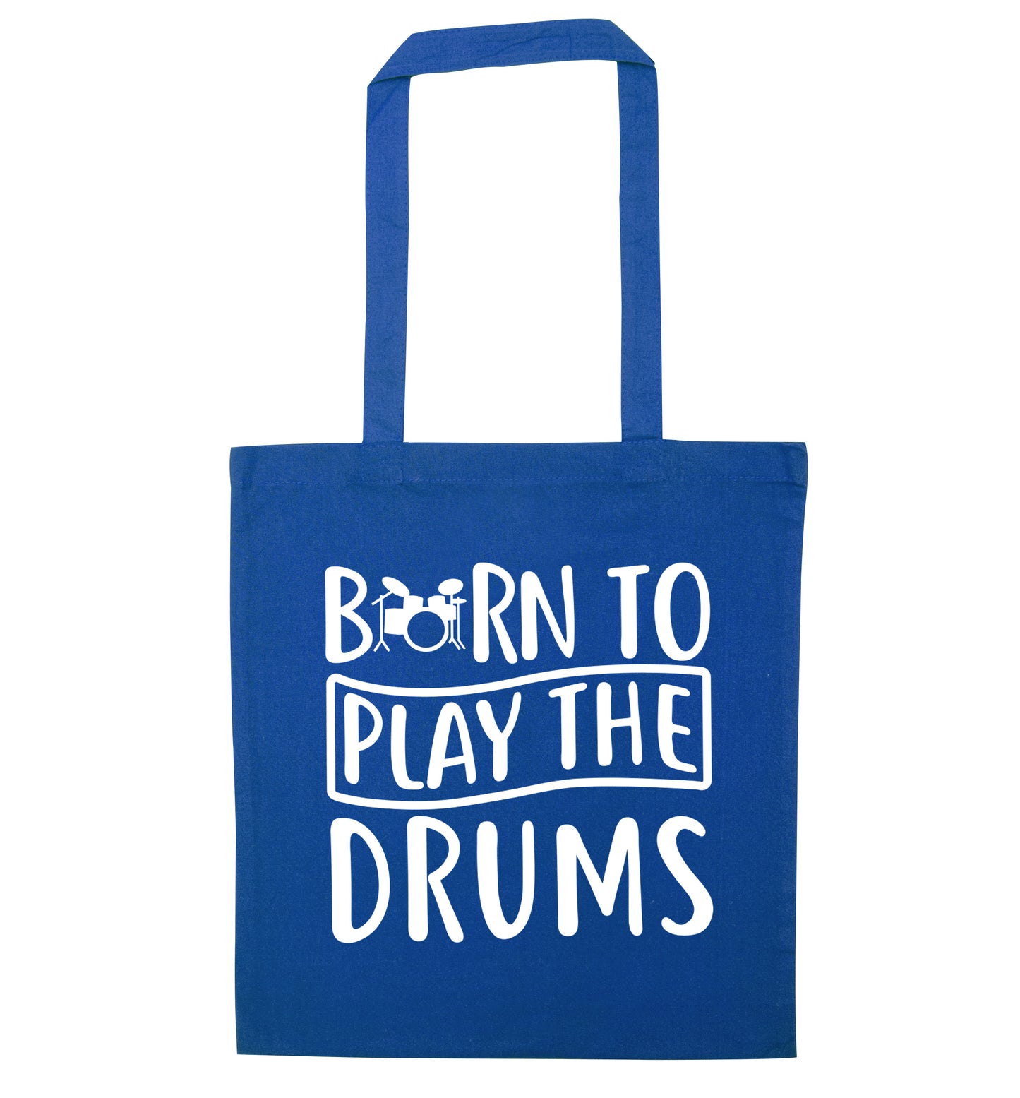 Born to play the drums blue tote bag