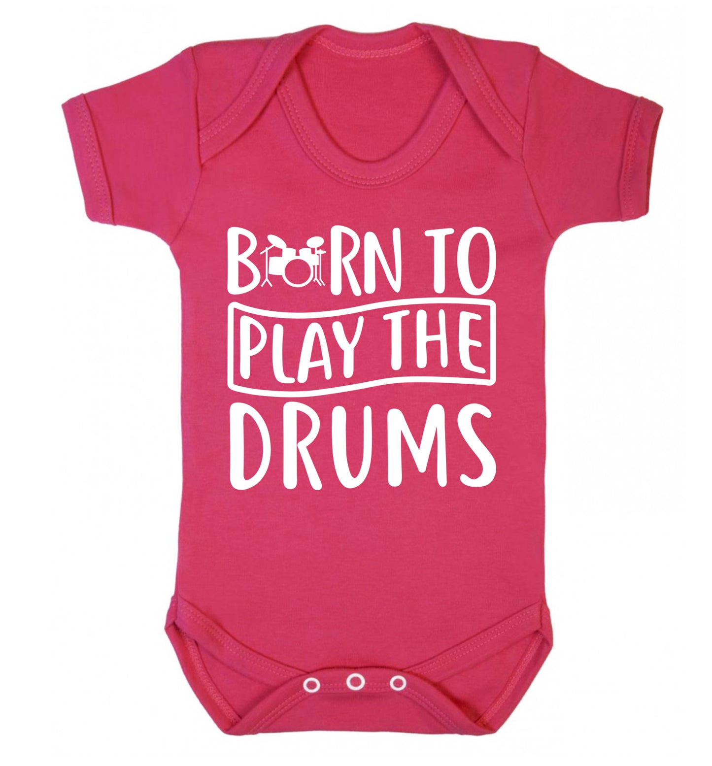 Born to play the drums Baby Vest dark pink 18-24 months