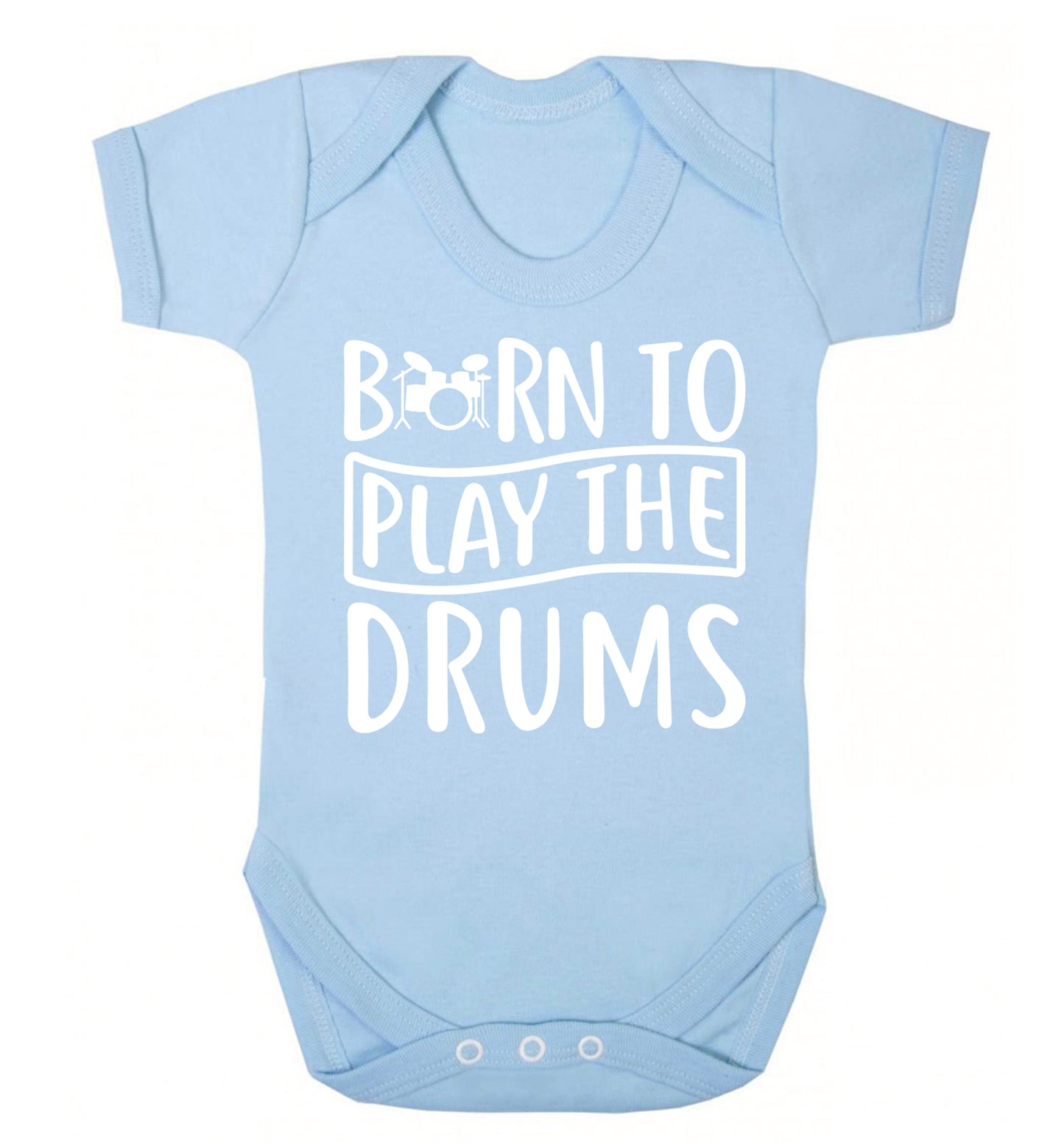 Born to play the drums Baby Vest pale blue 18-24 months