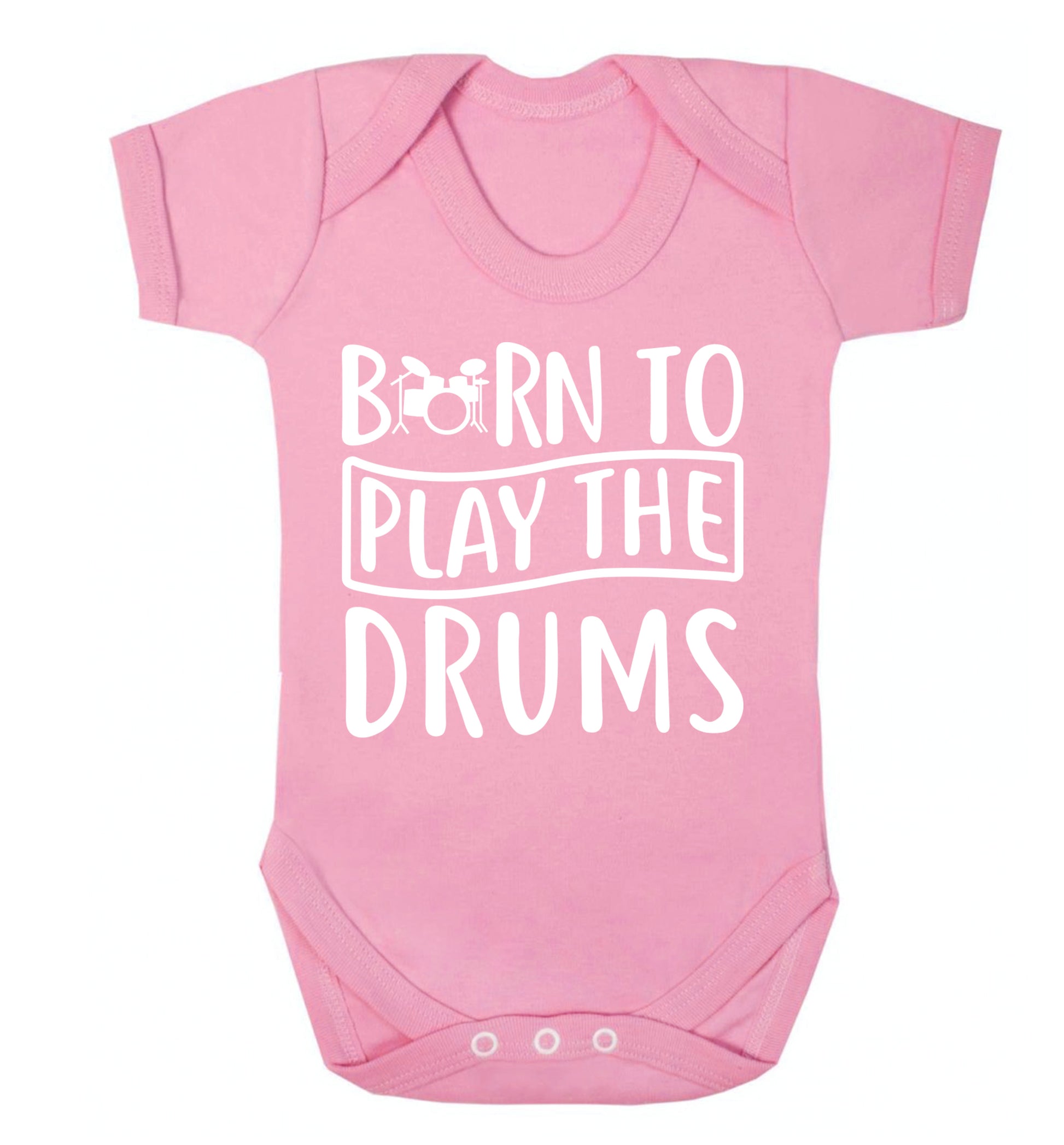 Born to play the drums Baby Vest pale pink 18-24 months