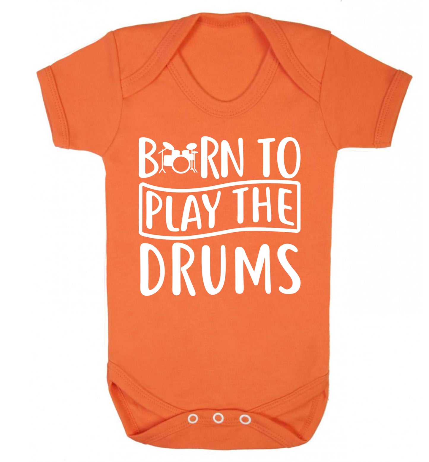 Born to play the drums Baby Vest orange 18-24 months