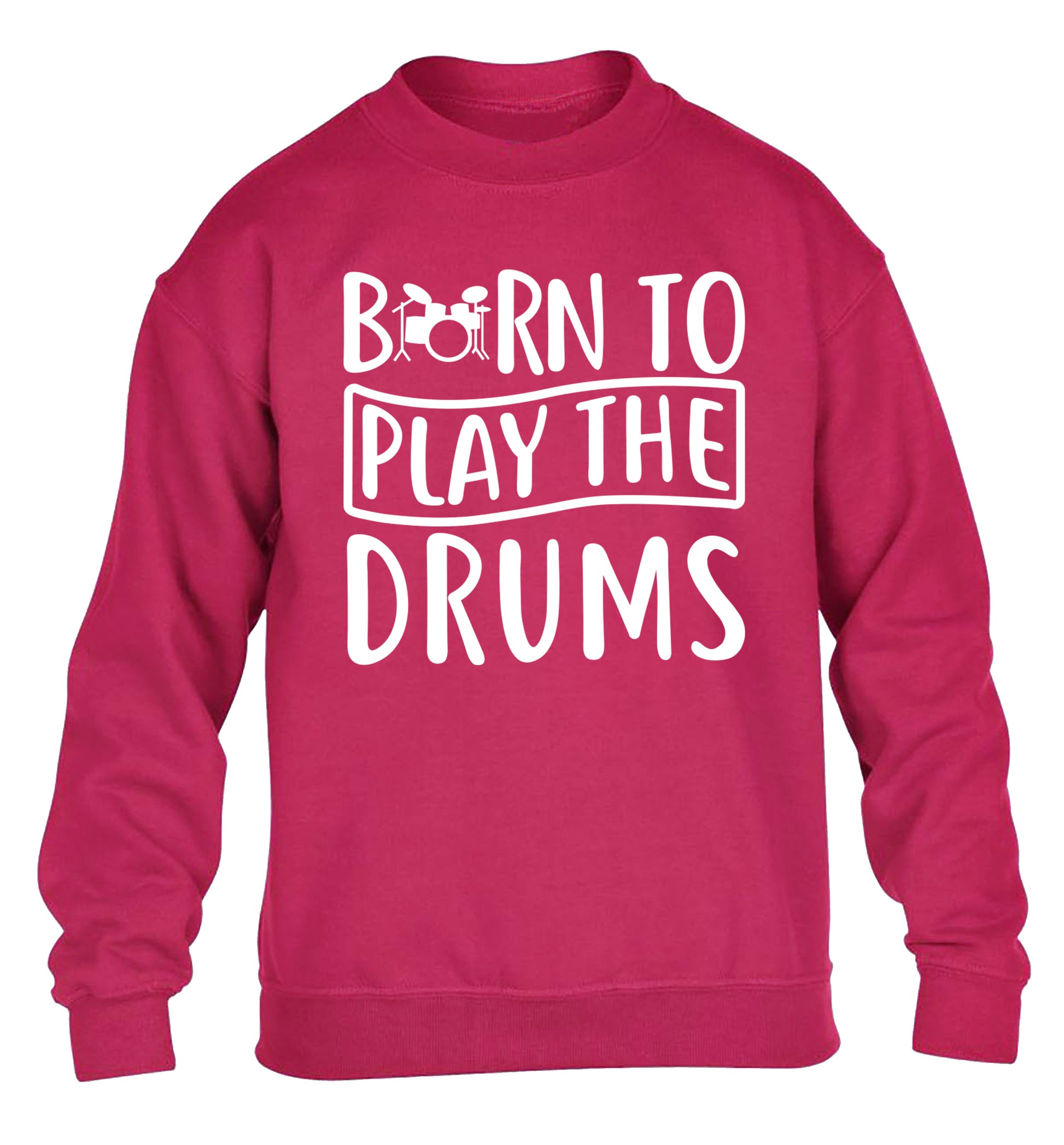 Born to play the drums children's pink sweater 12-14 Years
