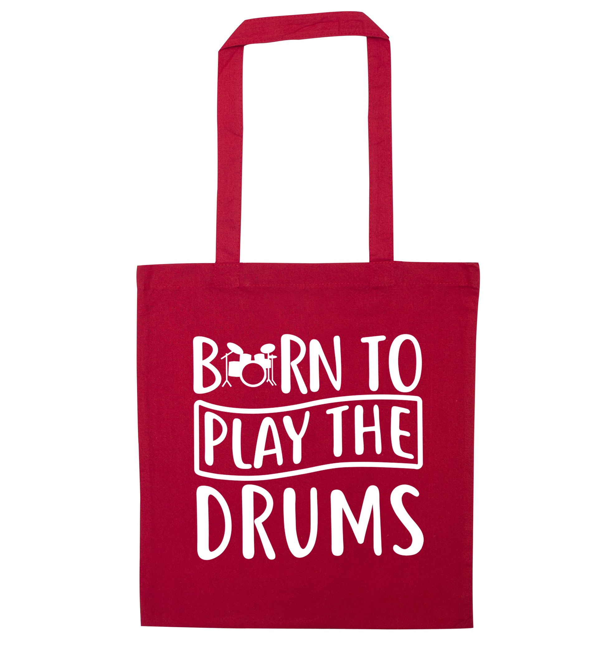 Born to play the drums red tote bag