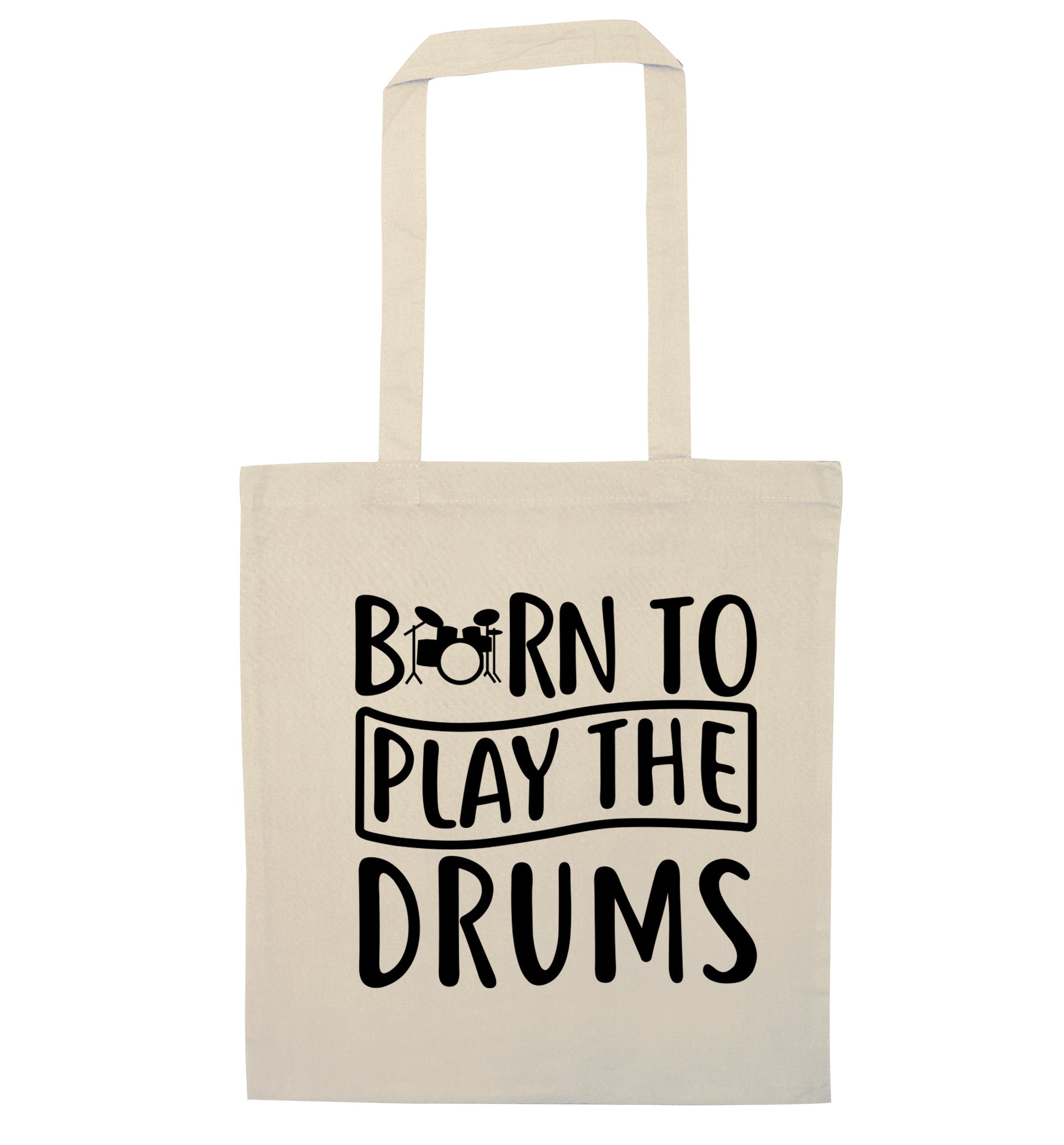 Born to play the drums natural tote bag