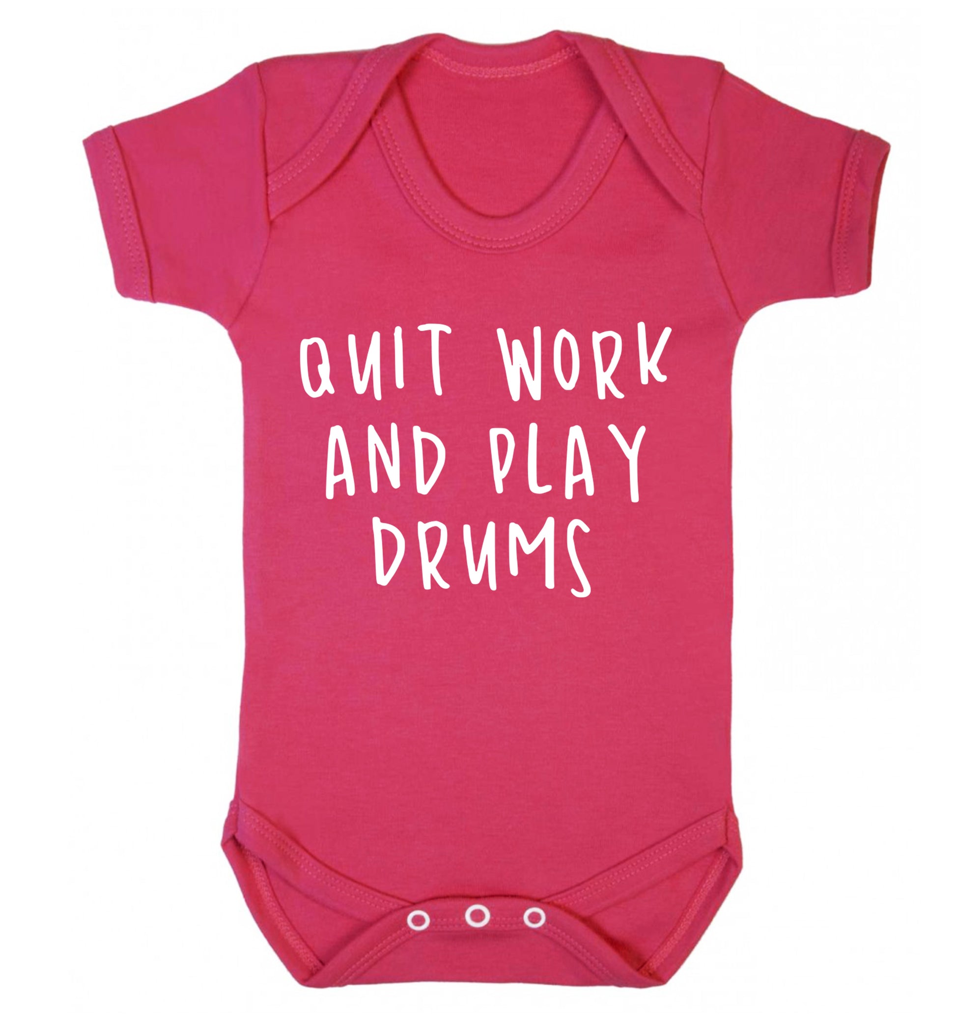 Quit work and play drums Baby Vest dark pink 18-24 months